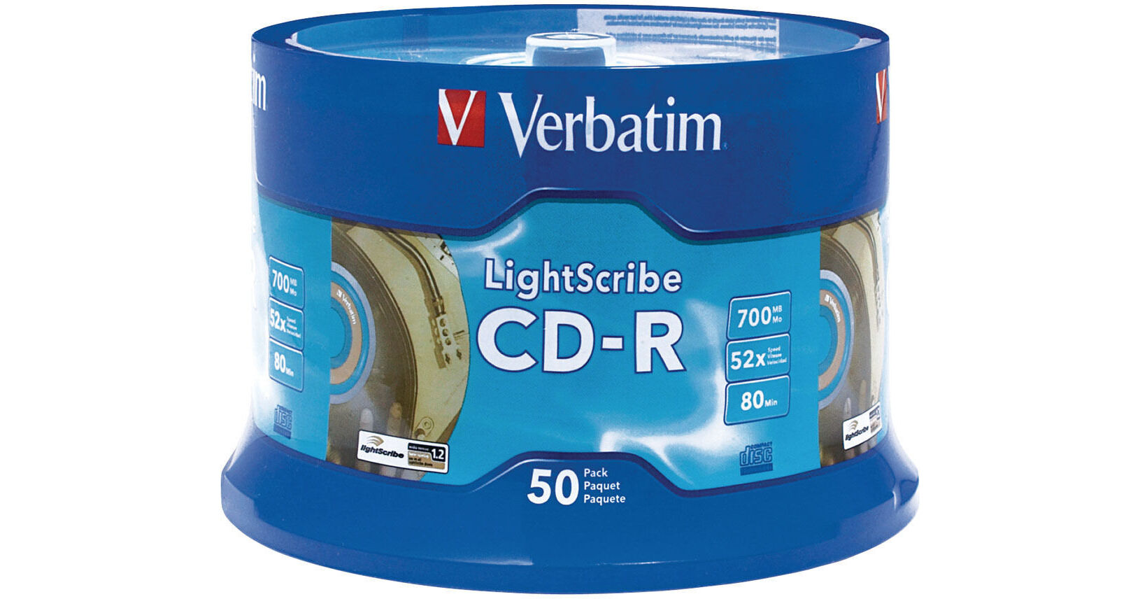 Verbatim CD-R 700MB, 80 Minute, LightScribe Printable Disc 96164