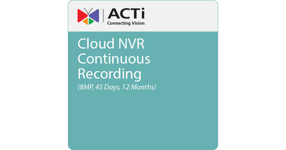 ACTi Cloud NVR Continuous Recording CNVR-45D-C-8MP-12 B&H Photo