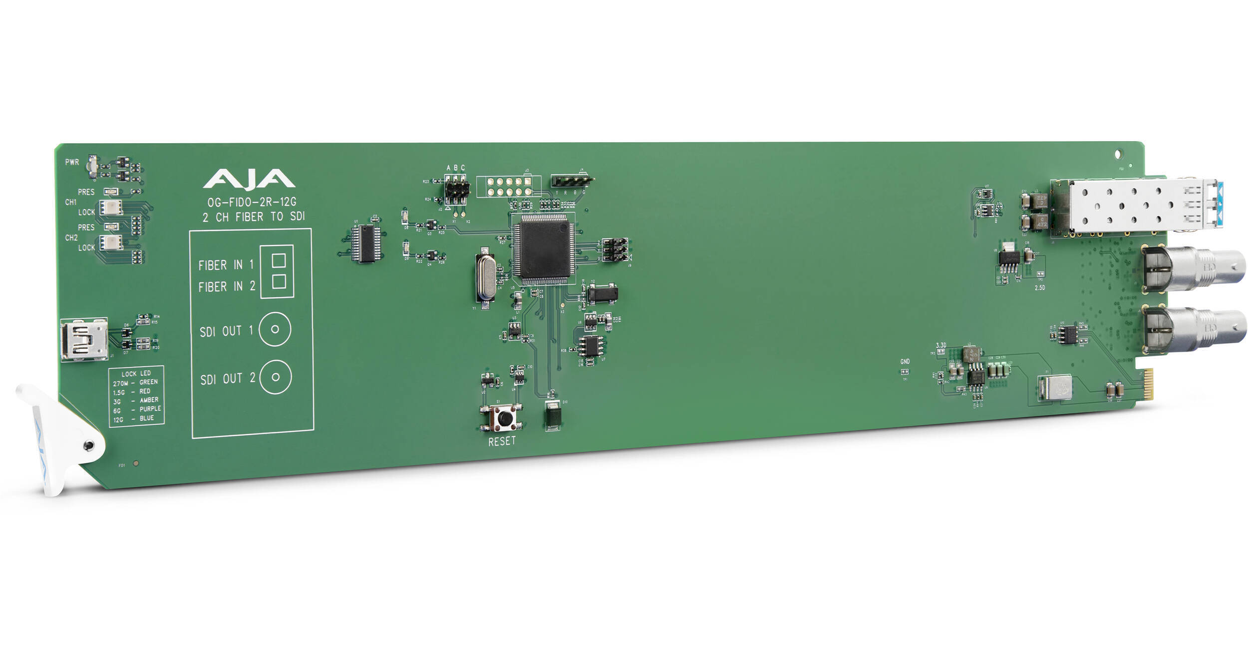 AJA OpenGear 2-Channel Single Mode LC Fiber to OG-FIDO-2R-12G