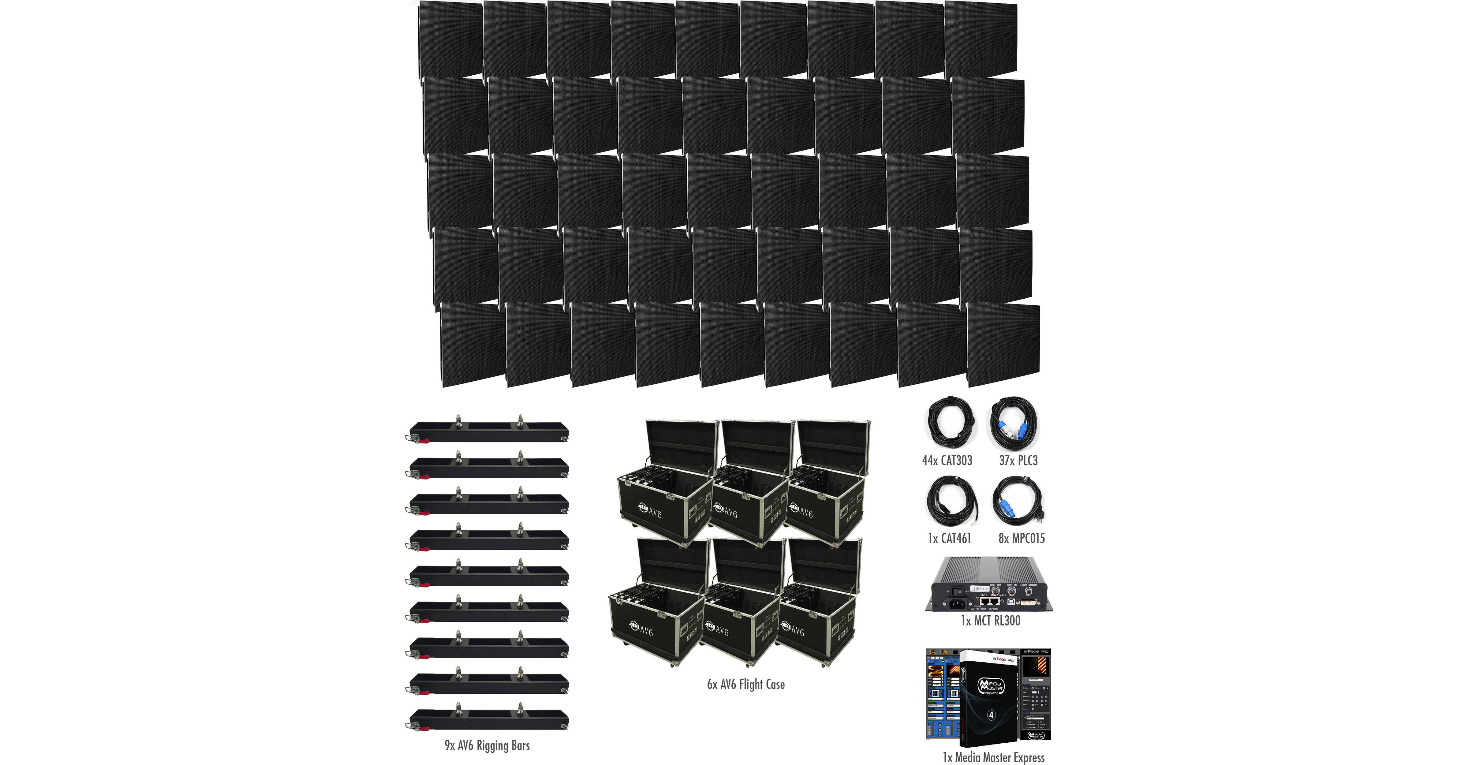 American DJ AV6X LED Video Wall Kit (45 Panels) AVX9X5 B&H Photo