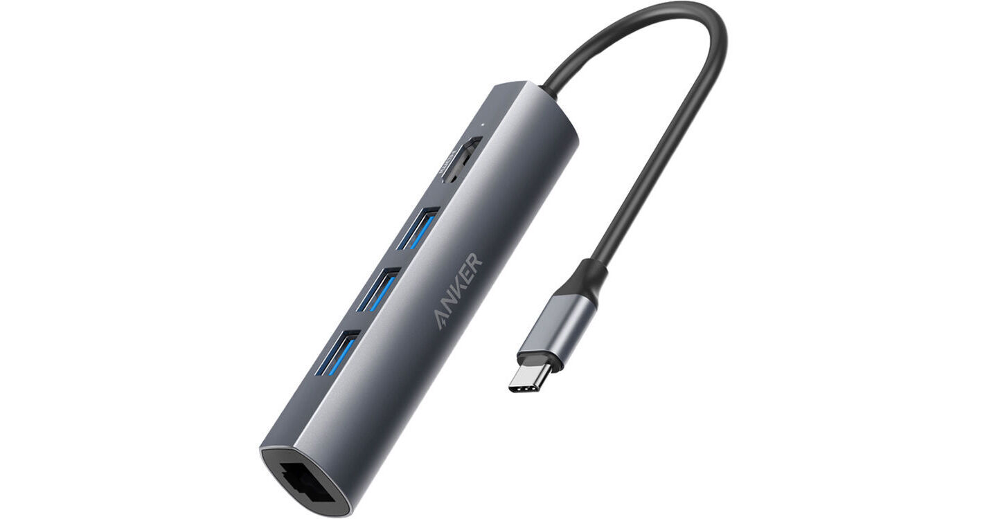 ANKER 5-in-1 Premium Multiport USB Type-C Data Hub A83310A1 B&H ANKER 5-in-1 Premium Multiport USB Type-C Data Hub A83310A1 B&H