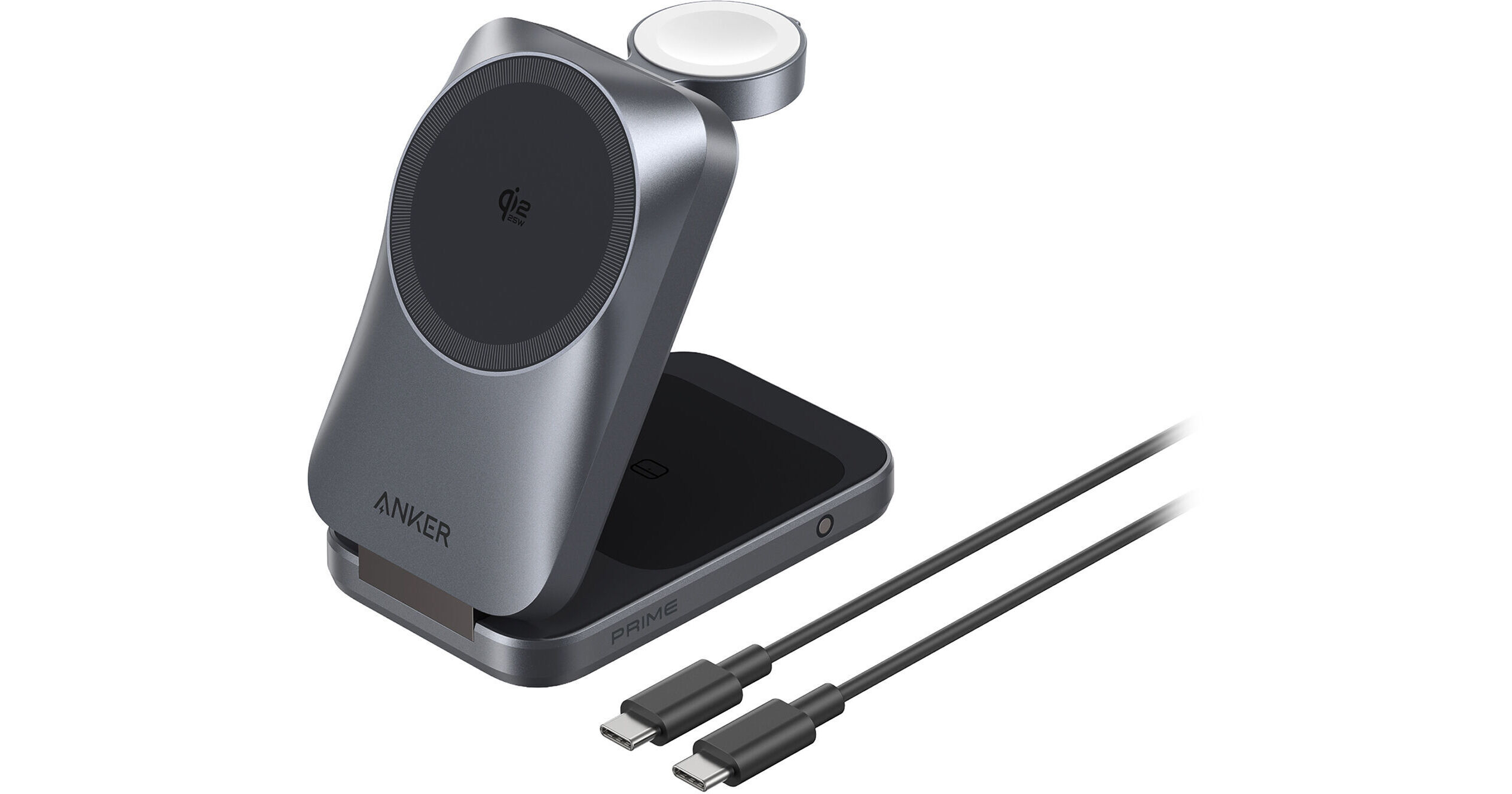 Anker 3-in-1 Qi2.2 25W Portable Wireless Charging Station (Phantom Gray)