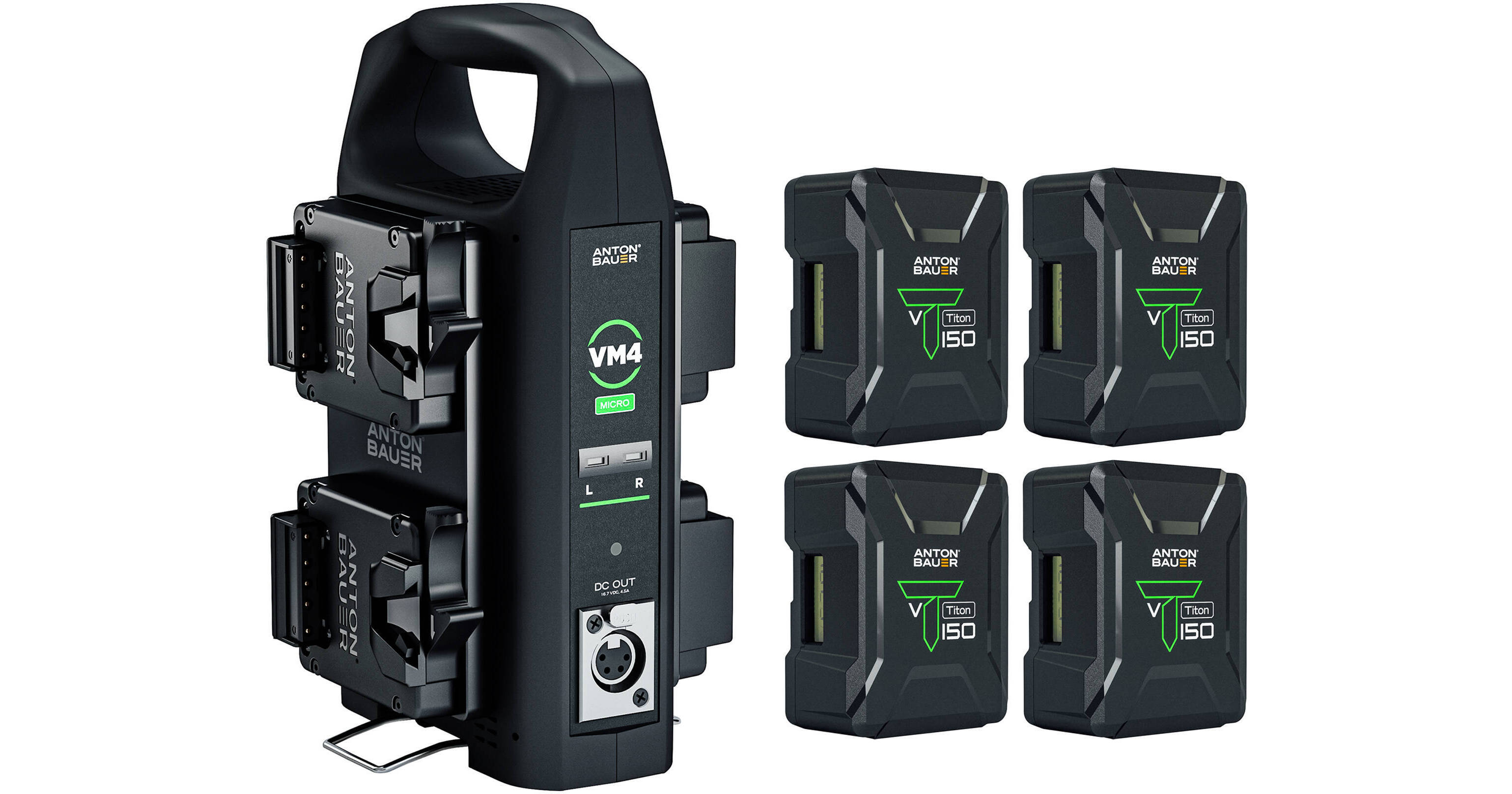 Anton/Bauer Titon 150 4-Battery Kit with VM4 Quad 8275-0167 B&H