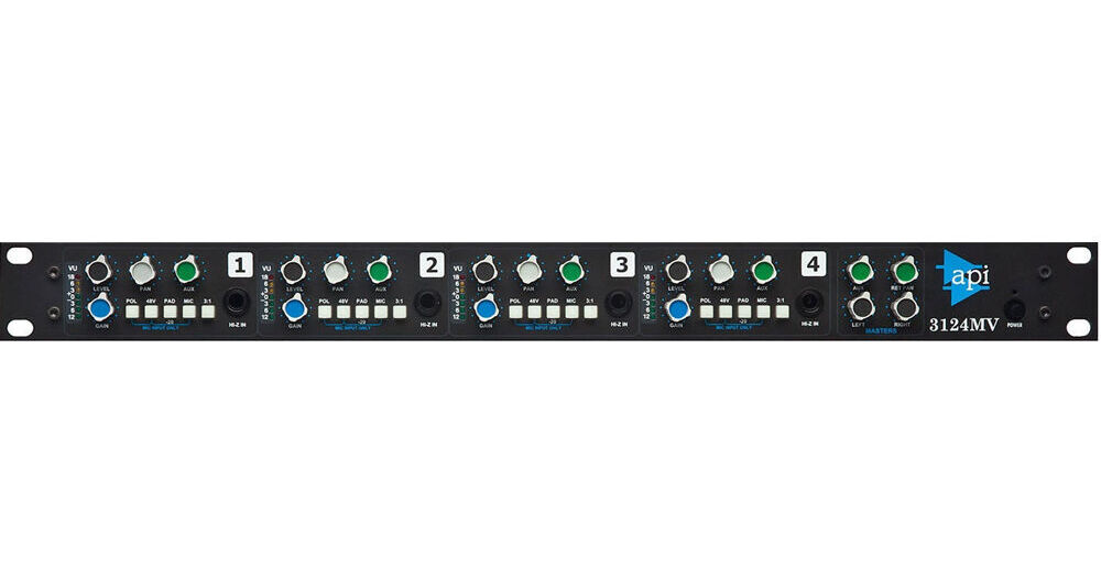 API AUDIO 3124MV 4-Channel Microphone Preamp with Stereo 3124MV