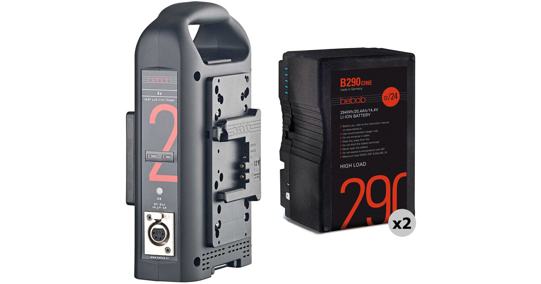 bebob 2 x 294Wh Li-Ion B-Mount Batteries with Dual B-Mount