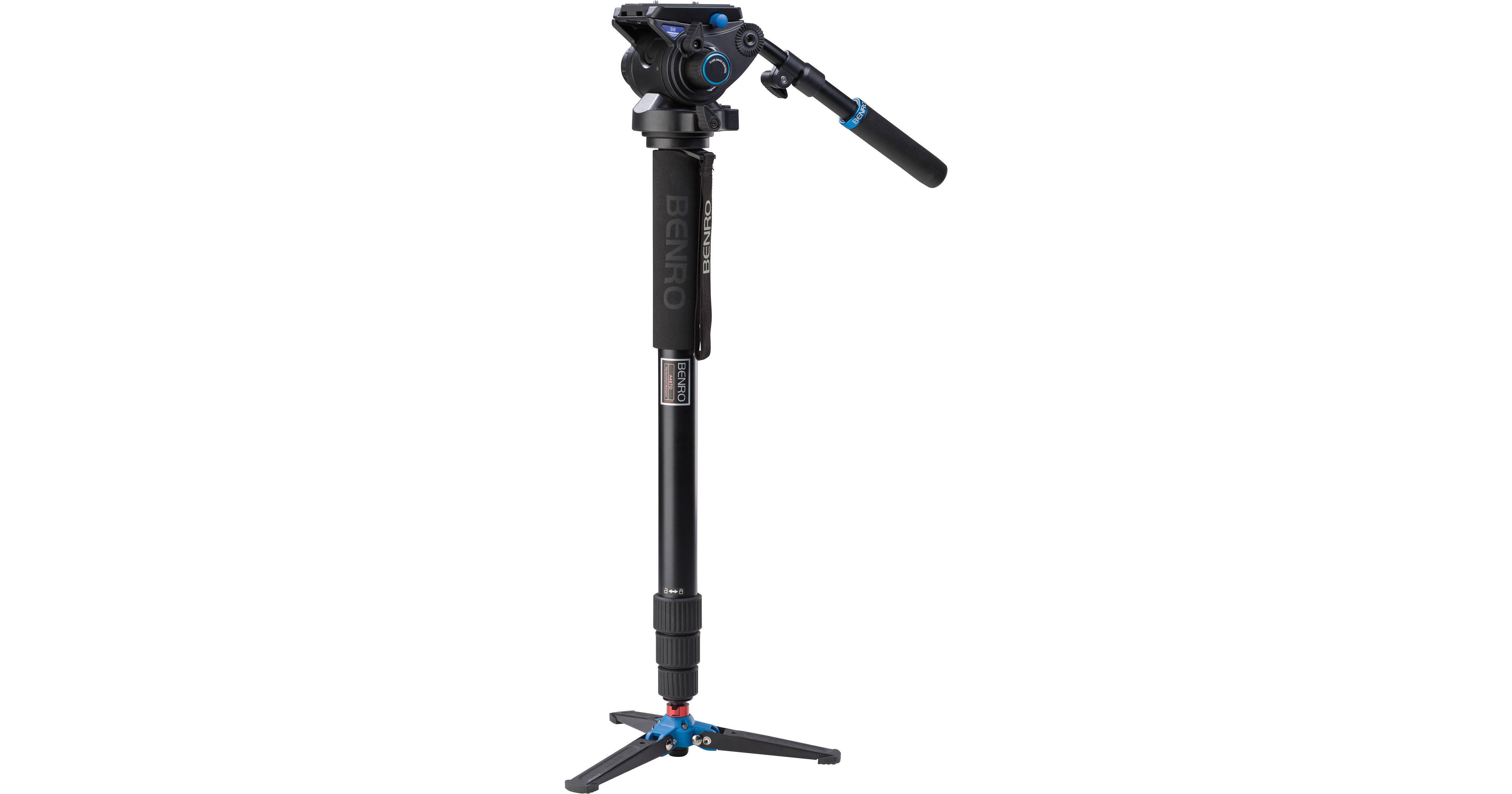 Benro A38FD - Monopod En Aluminium Noir - Pour Appareil Photo, Caméra - Stabilité Et Portabilité
