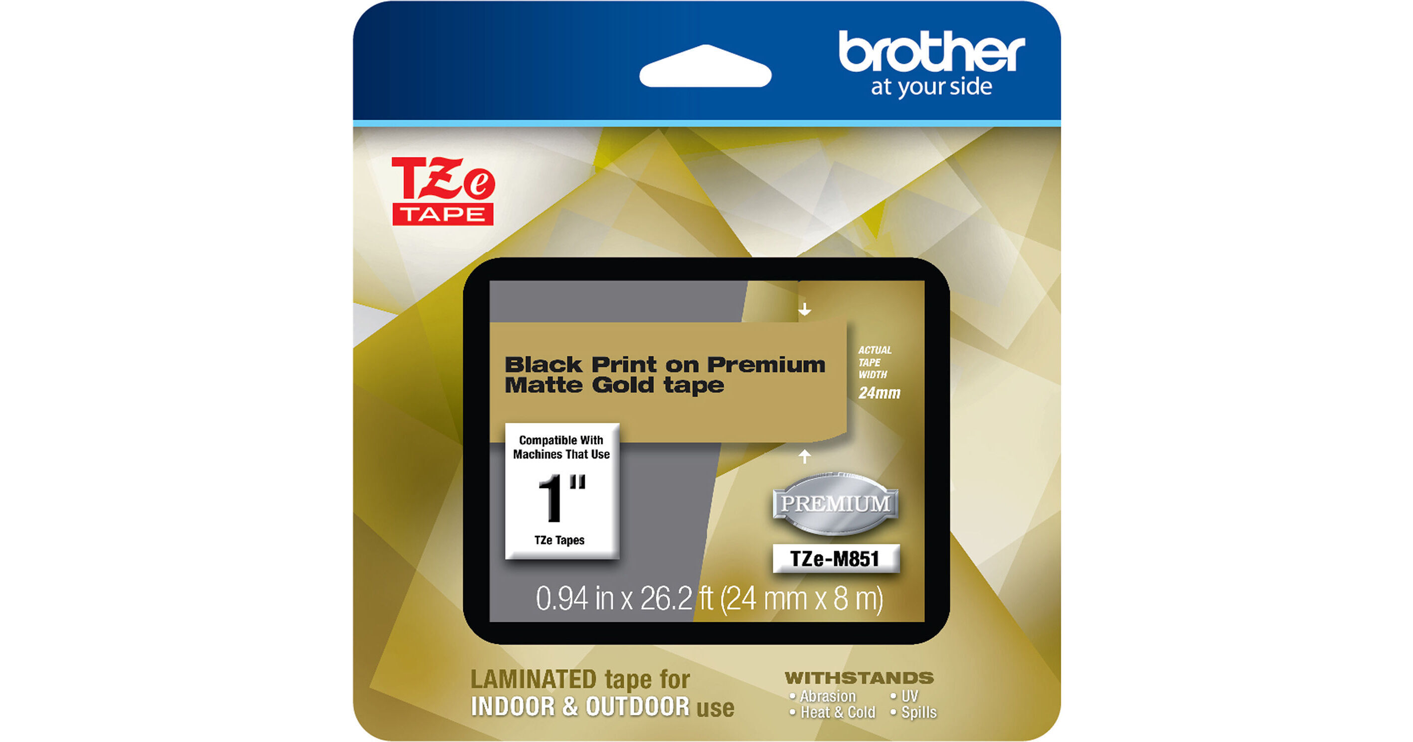 Brother Laminated Tape for P-Touch Label Makers TZEM851 B&H