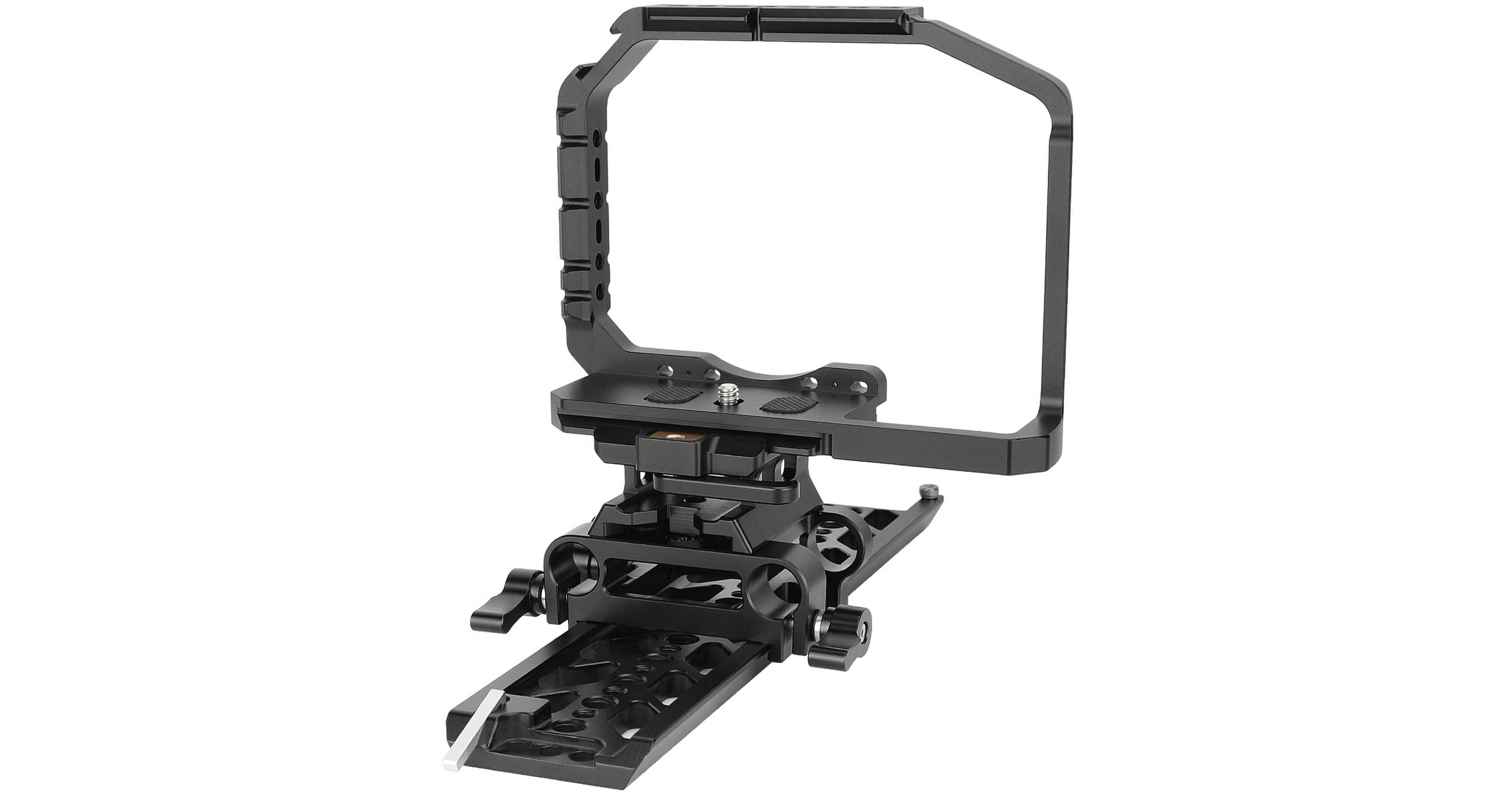 CAMVATE 15mm Staafklem met 1/4-20 Draad voor DLSR Camera Rig Cage Baseplate (Zwart