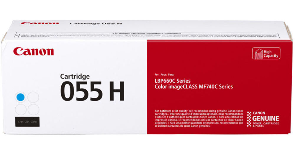 Compatible Canon CRG-055H (3019C001) Toner Cartridge, Cyan, 5.9K High Yield, (New Chip)