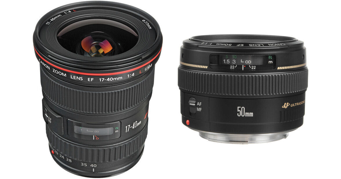 Canon 50mm f/1.4 and 17-40mm f/4 Lens Bundle B&H Photo Video