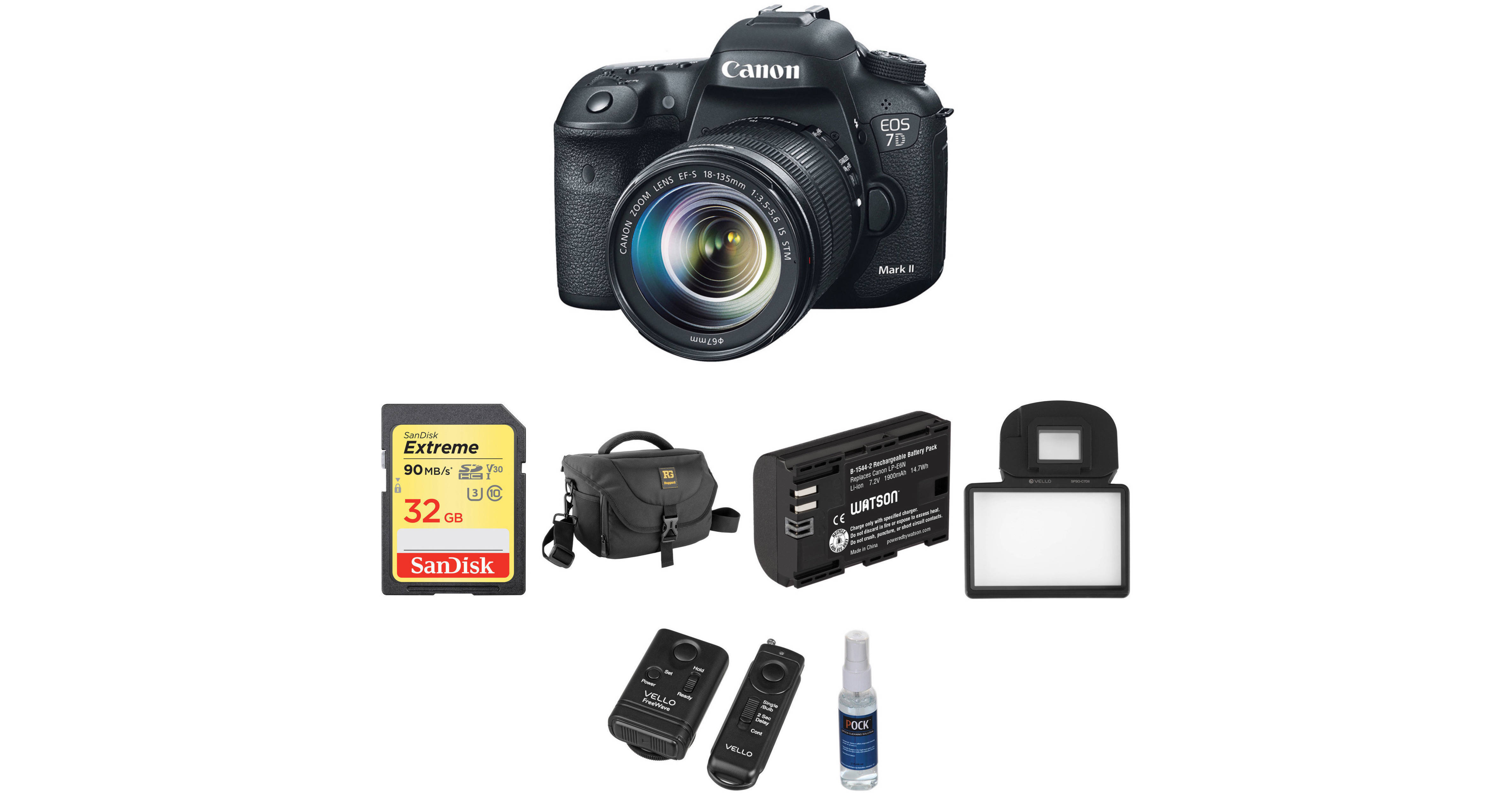 Canon EOS 7D Mark II DSLR Camera with 18-135mm Lens and Basic