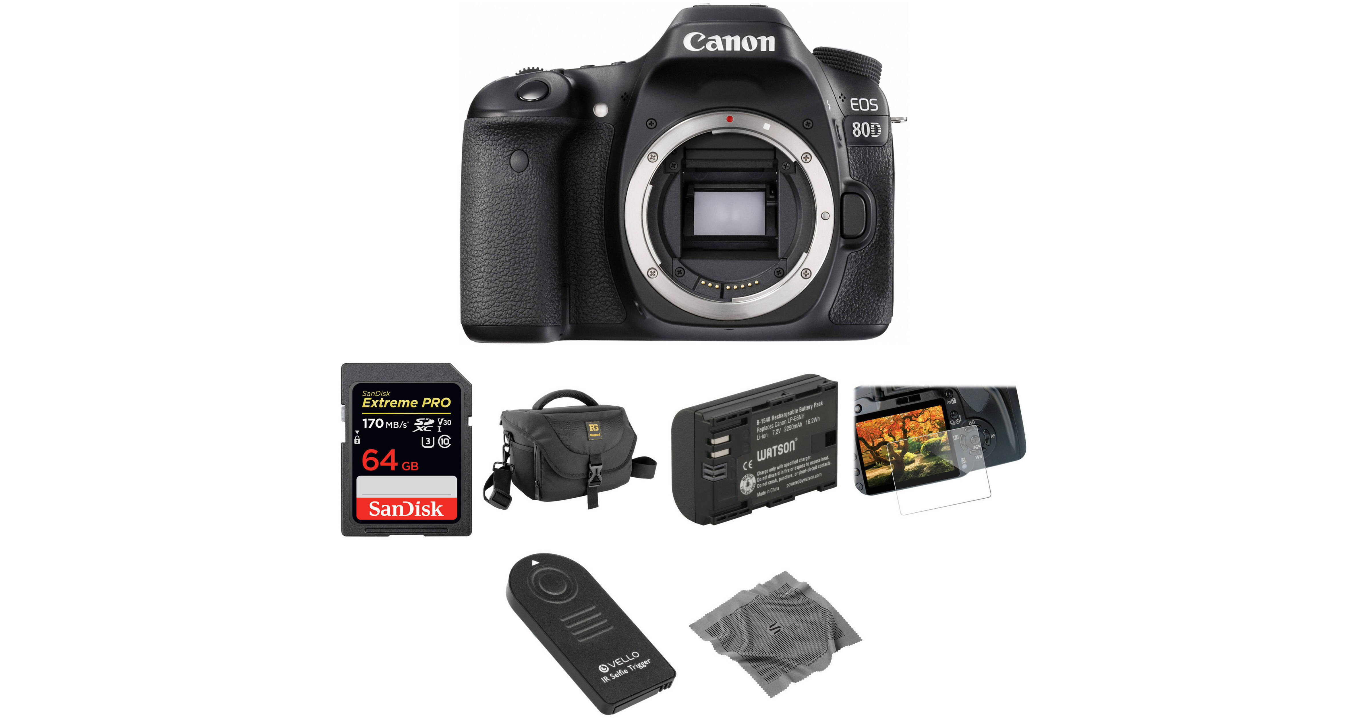 Canon EOS 80D DSLR Camera Basic Kit B&H Photo Video