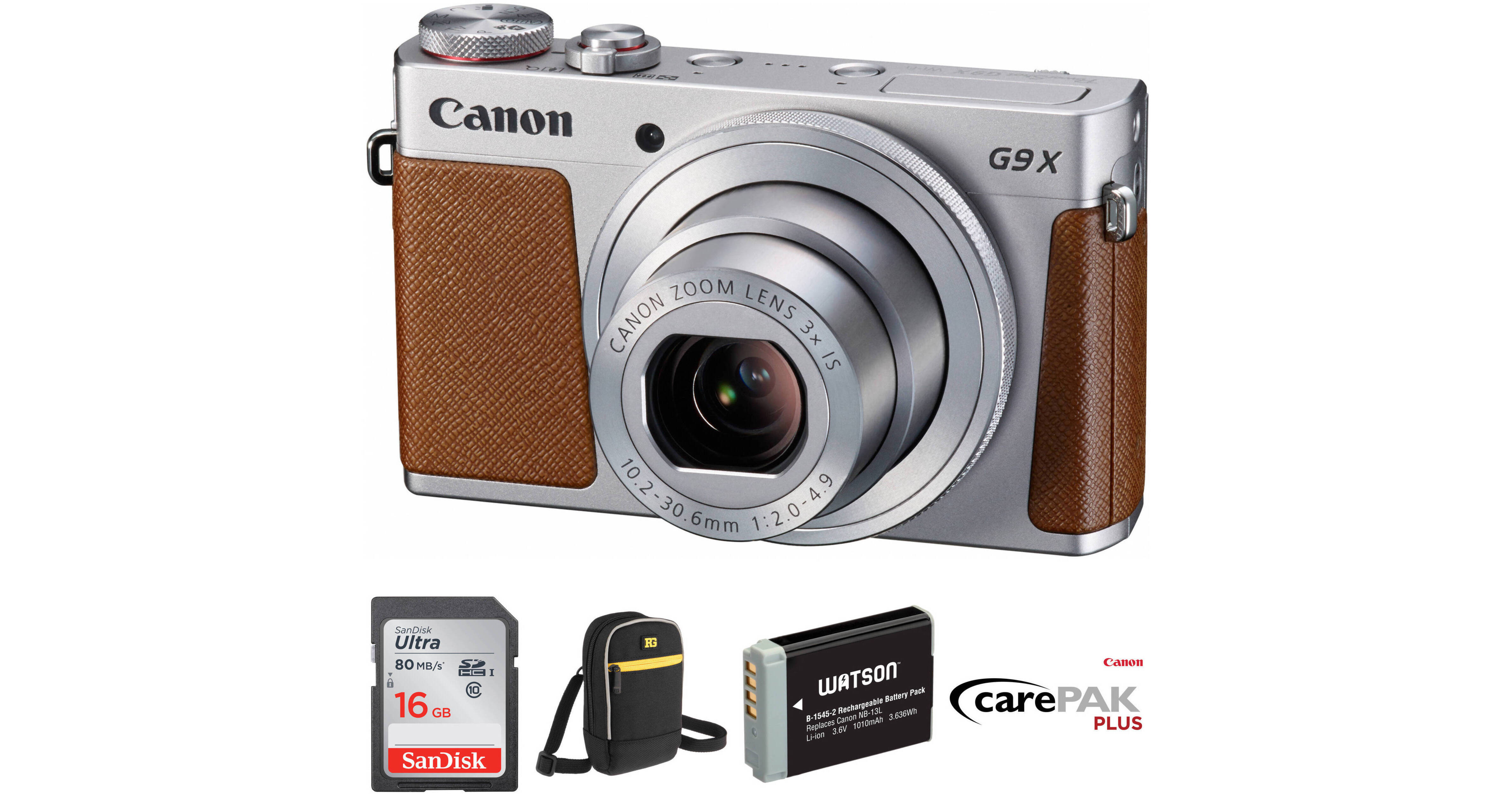 Canon PowerShot G9 X Digital Camera Deluxe Kit (Silver) B&H