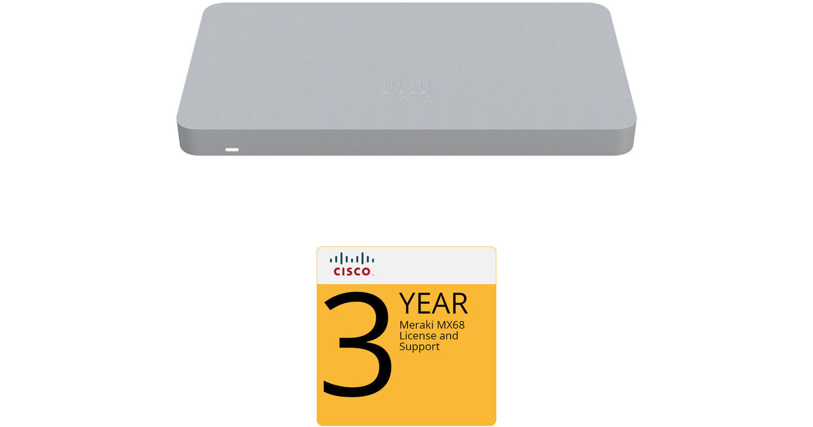 Cisco Meraki MX68 Router/Security Appliance with 3-Year