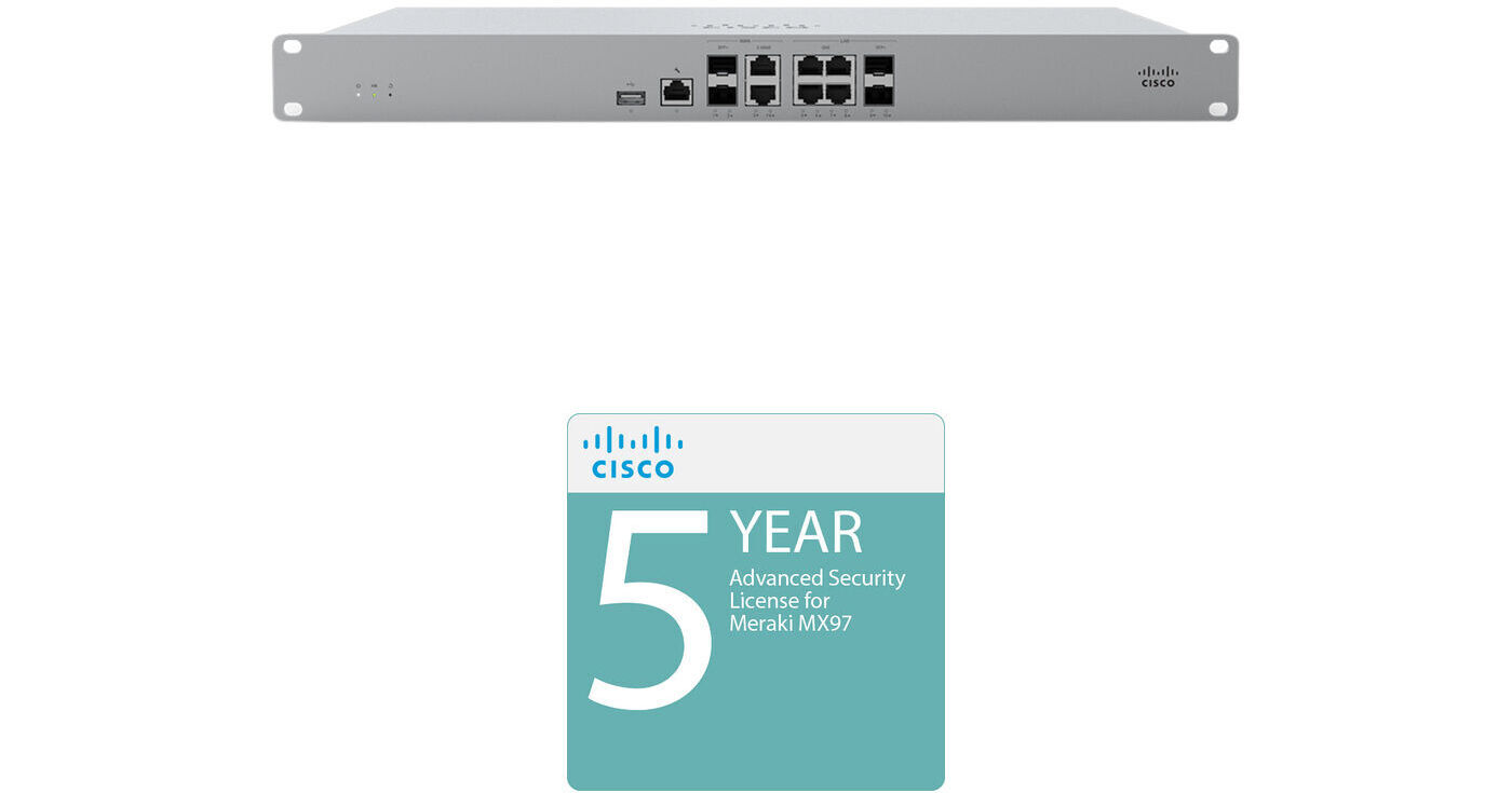 Cisco Meraki MX95 With 5 Year Advanced Security License B H cisco-meraki-mx95-with-5-year-advanced-security-license-b-h