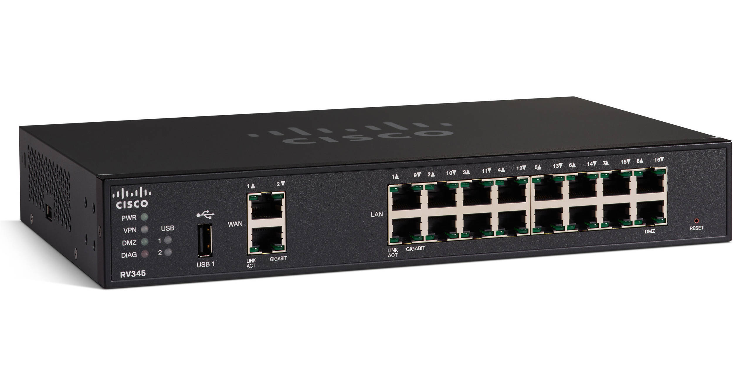 Cisco RV345 16-Port Gigabit Router with Dual WAN RV345-K9-NA B&H