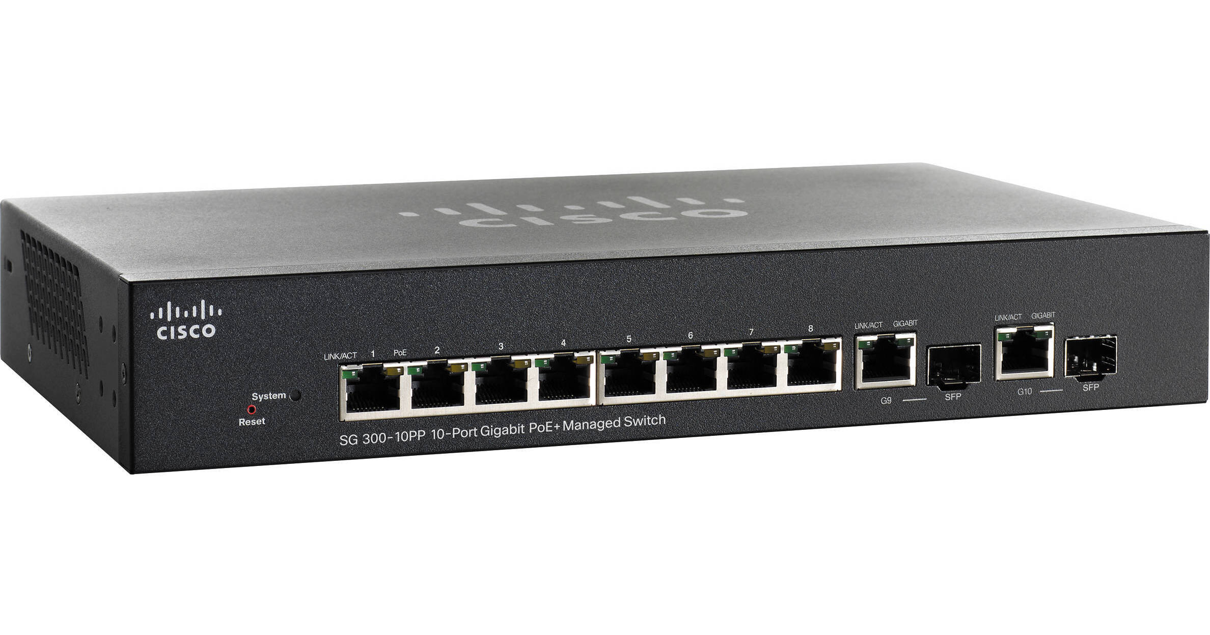 Cisco SG300-10PP-K9 10-Port 10/100/1000 Gigabit SG300-10PP-K9-NA