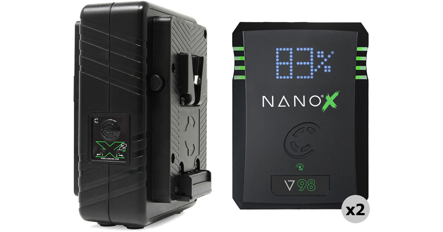 Core SWX NANO X V98 2 x Batteries + Dual Travel Charger Kit