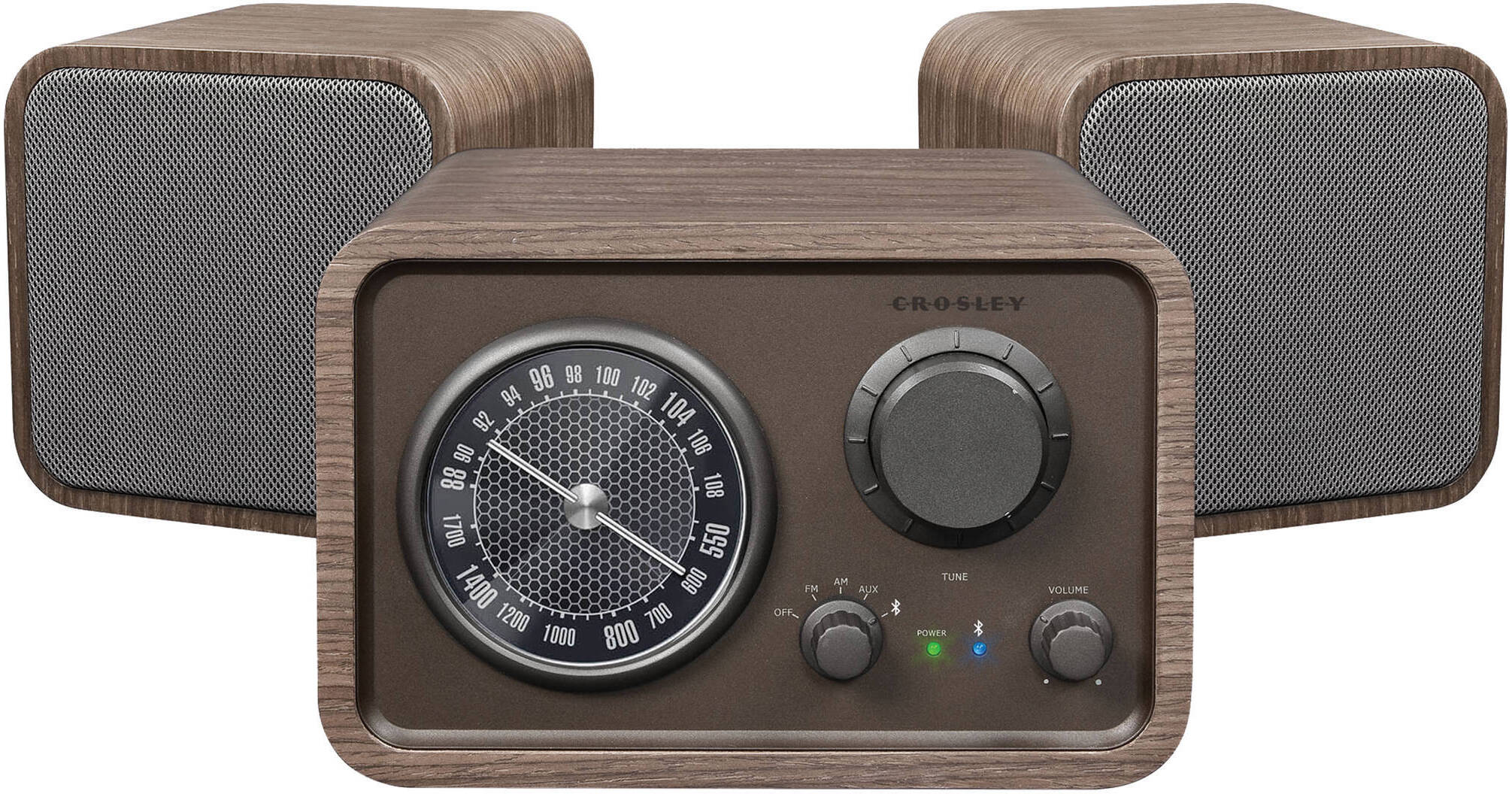 Crosley Radio Trio Stereo Sound System with Bluetooth CR3019A-BR