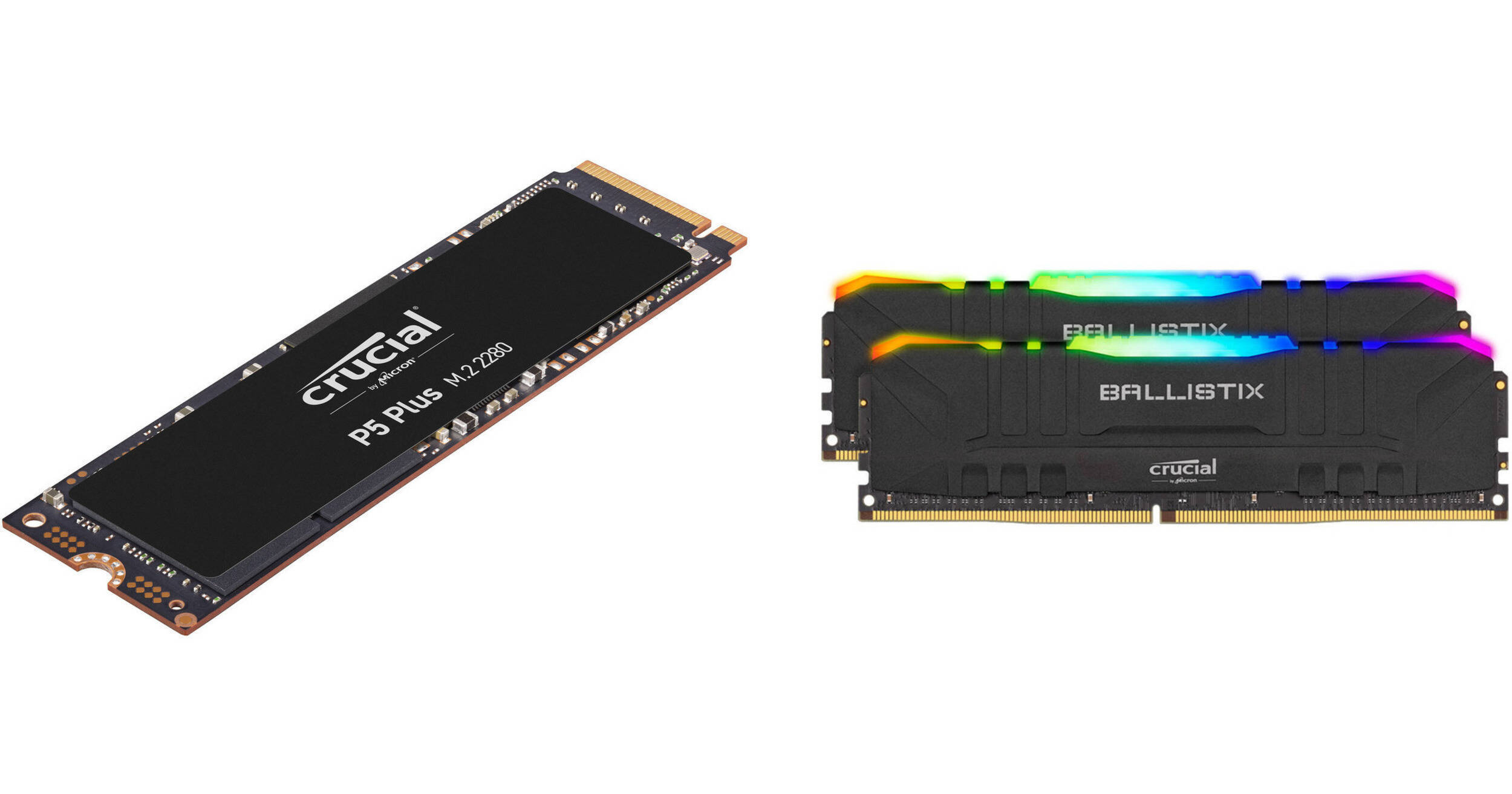 Crucial 1TB P5 Plus PCIe 4.0 M.2 SSD & 32GB Ballistix RGB DDR4