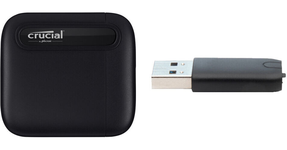 Crucial 2TB X6 Portable SSD with USB Type-C to USB Type-A