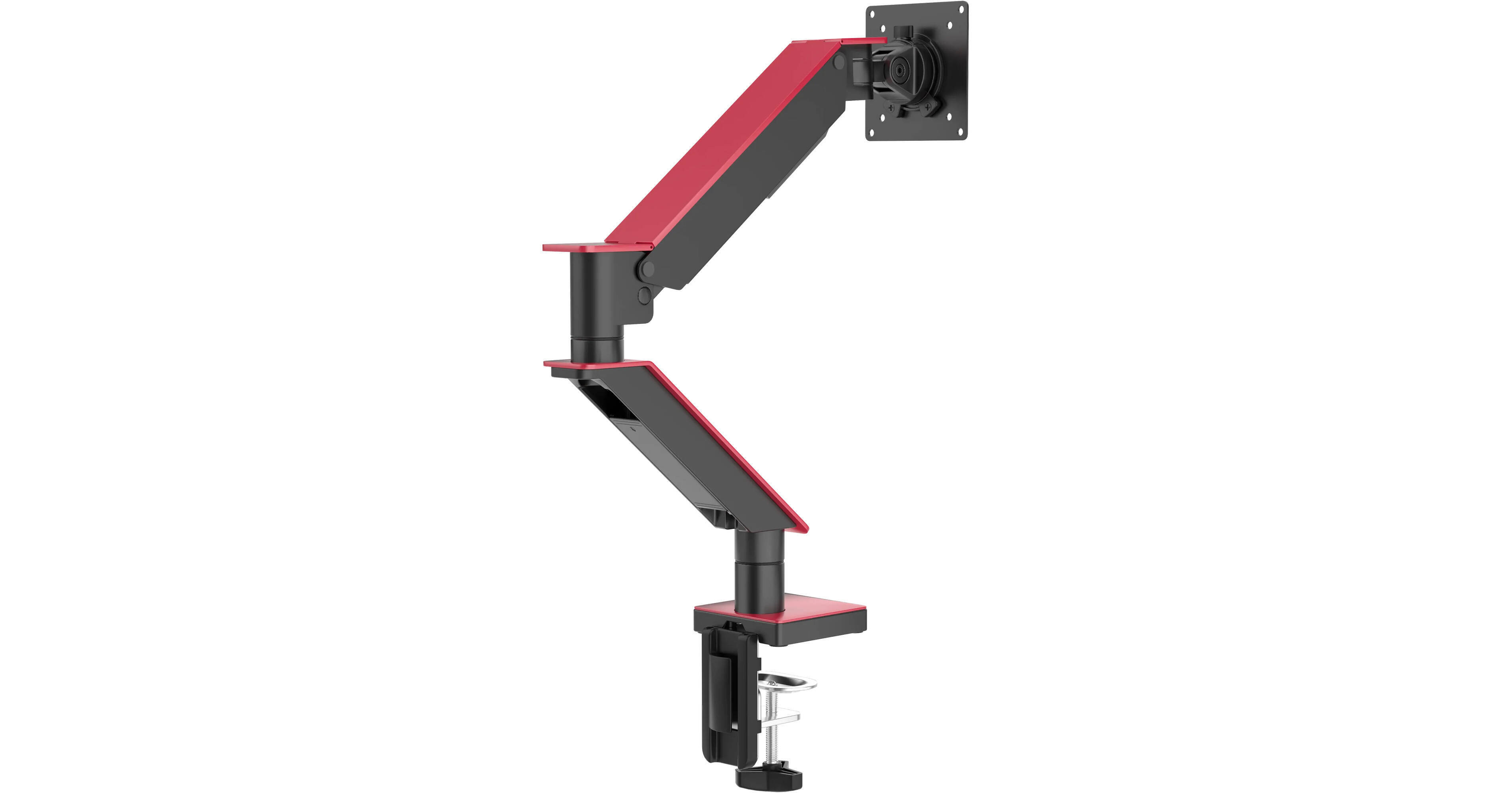 CTA Digital Witte arm voor één monitor - 23 tot 35 - Dubbele USB 3.0- hubpoorten en armklem voor bureaus