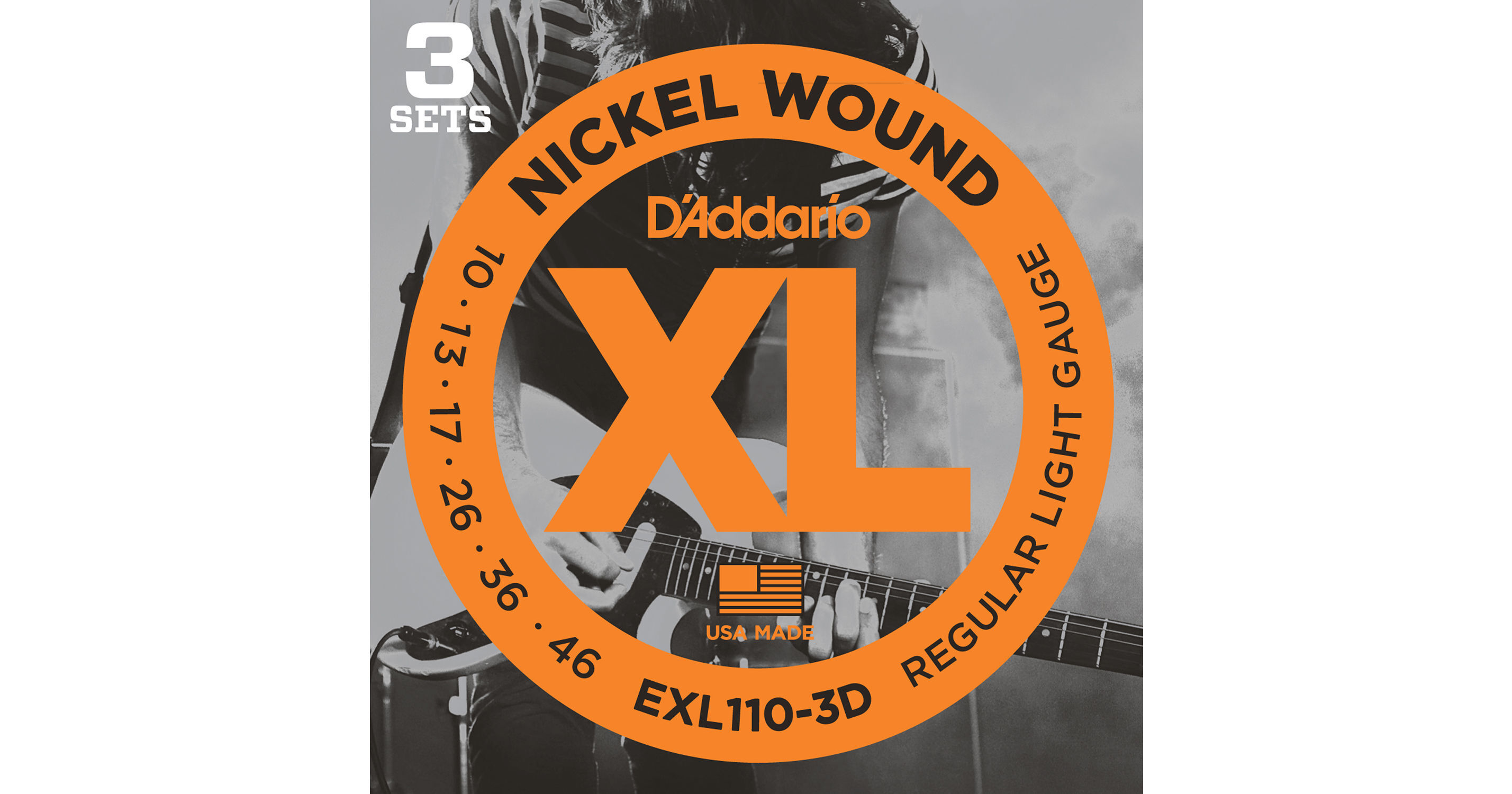 D'Addario EXL110 Electric Guitar Strings - Regular Light 10-46 Gauge (3-Pack Set)