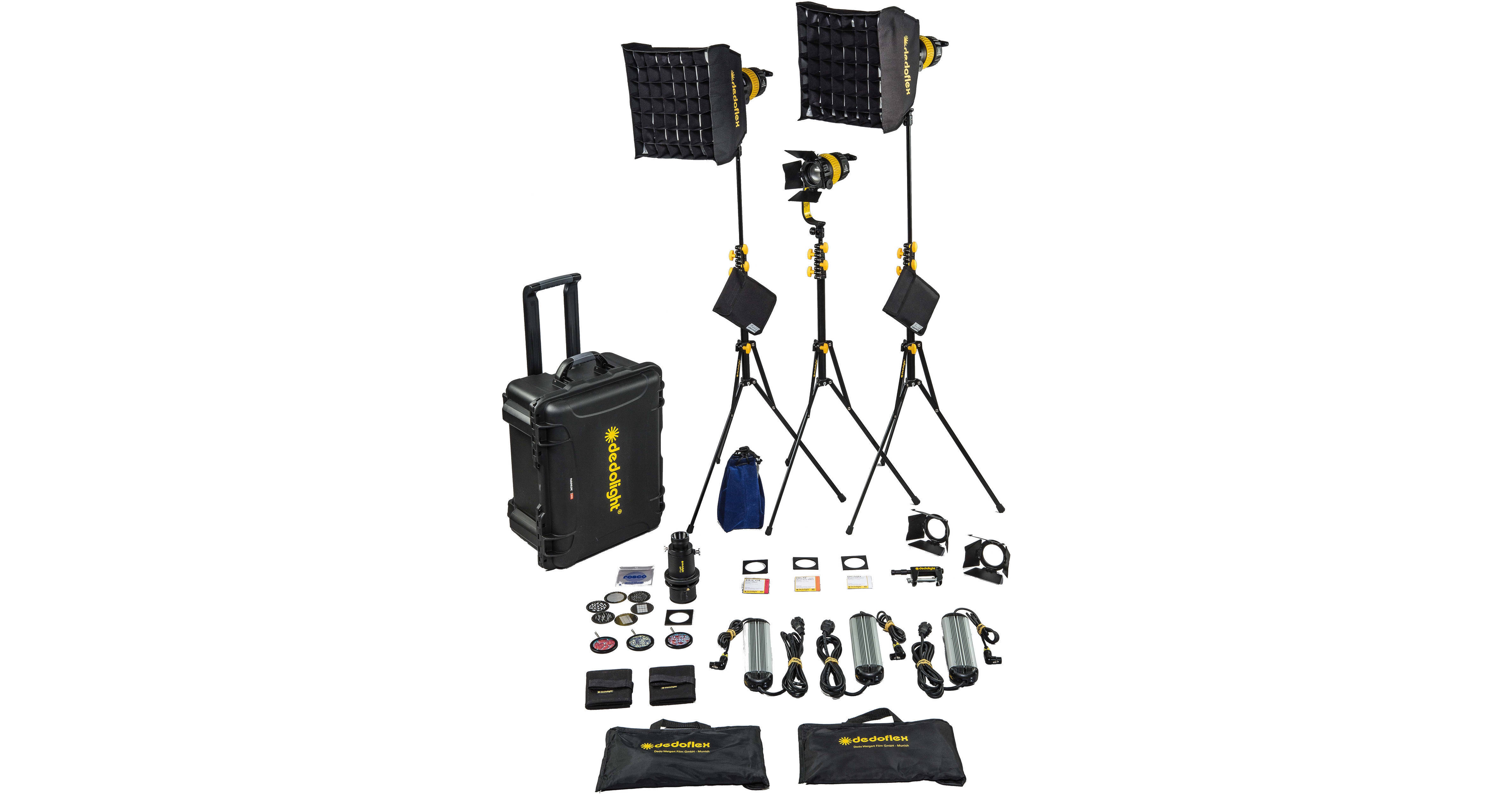 Dedolight DLED7 Turbo LED 3-Light Bi-Color Kit KLT7-3-BI B&H