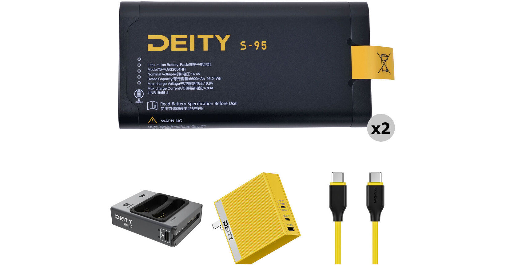 Deity Microphones S-95 Smart Battery Kit with Charger and Power
