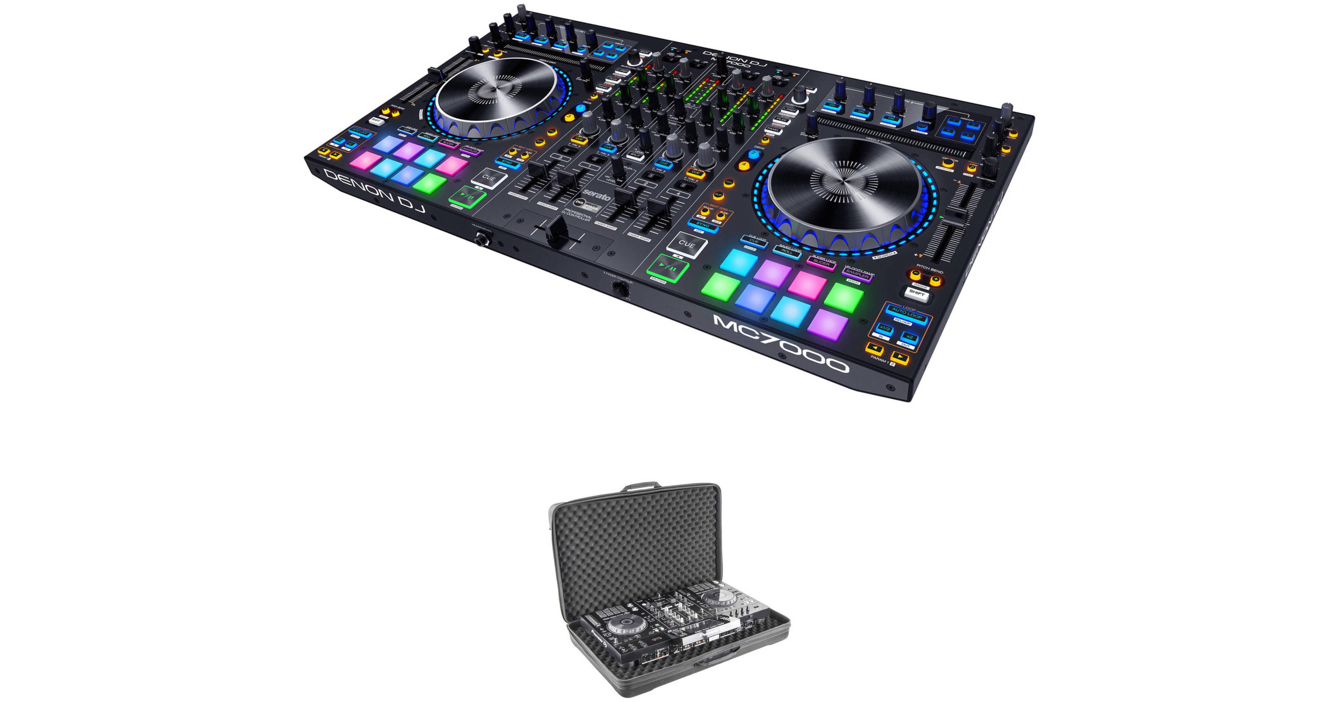 Denon DJ MC7000 4-Channel Serato DJ Controller Kit with Carrying
