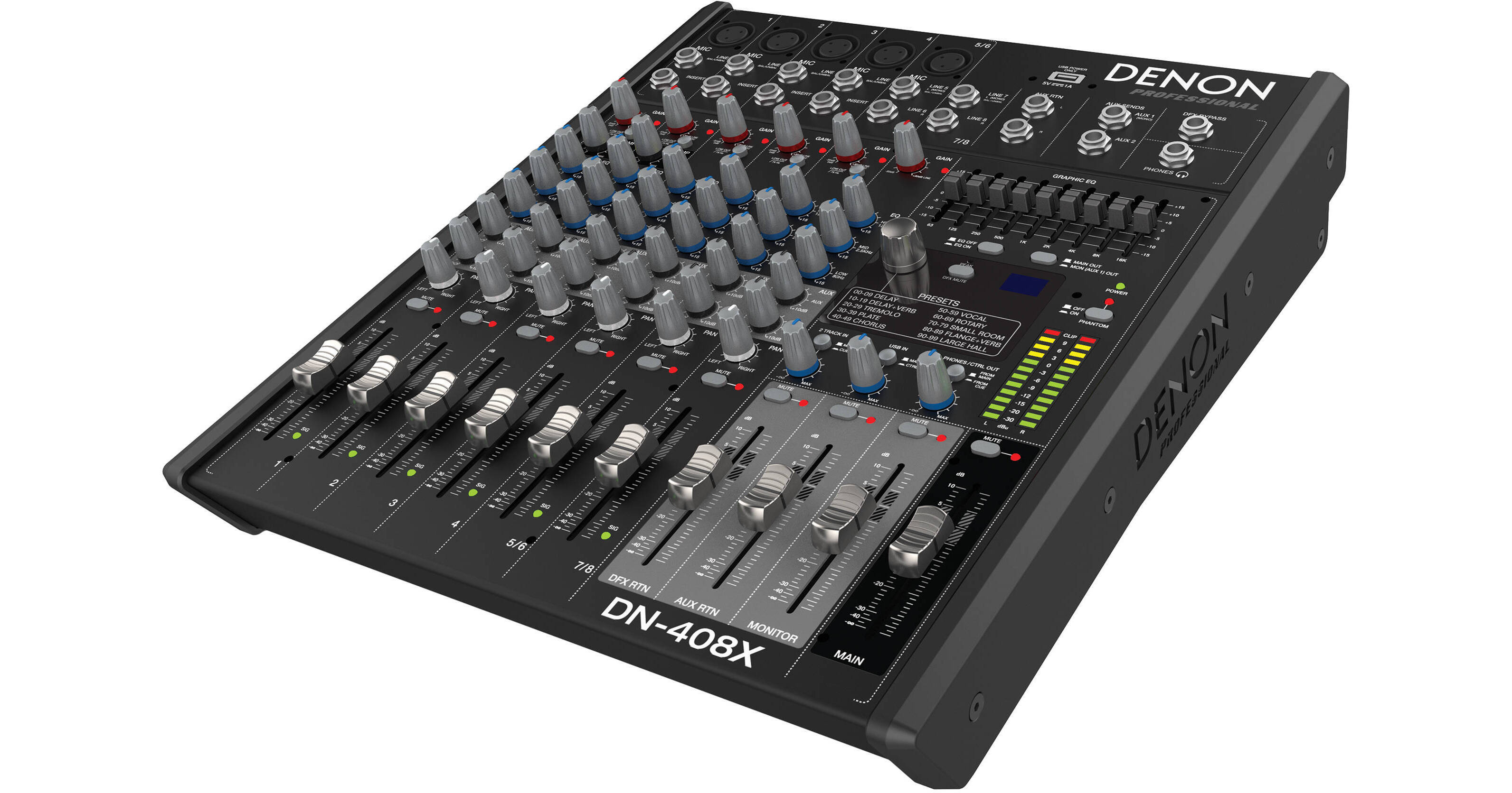 Denon DN-408X 2-Bus Tabletop Mixer (8-Channel) DN-408X B&H Photo