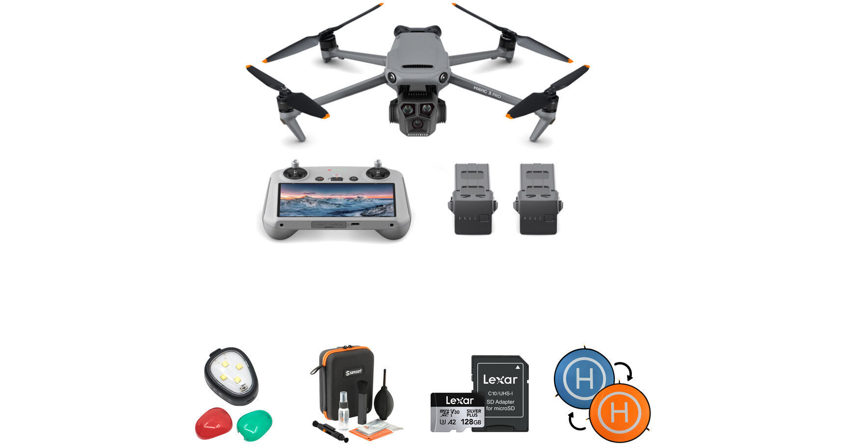 DJI Mavic 3 Pro Drone with DJI RC & Essential Accessory Kit (Fly