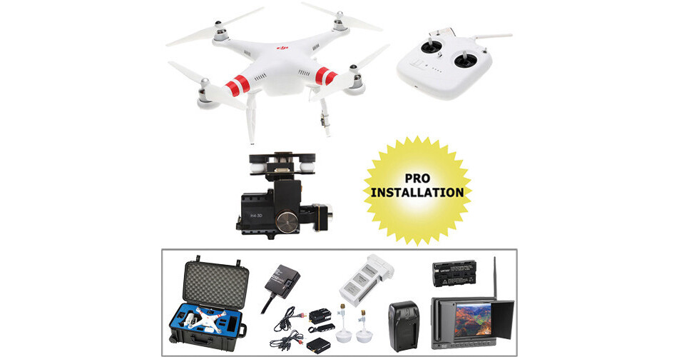 DJI Phantom 2 Bundle with H4-3D Gimbal, FPV Monitor, iOSD and