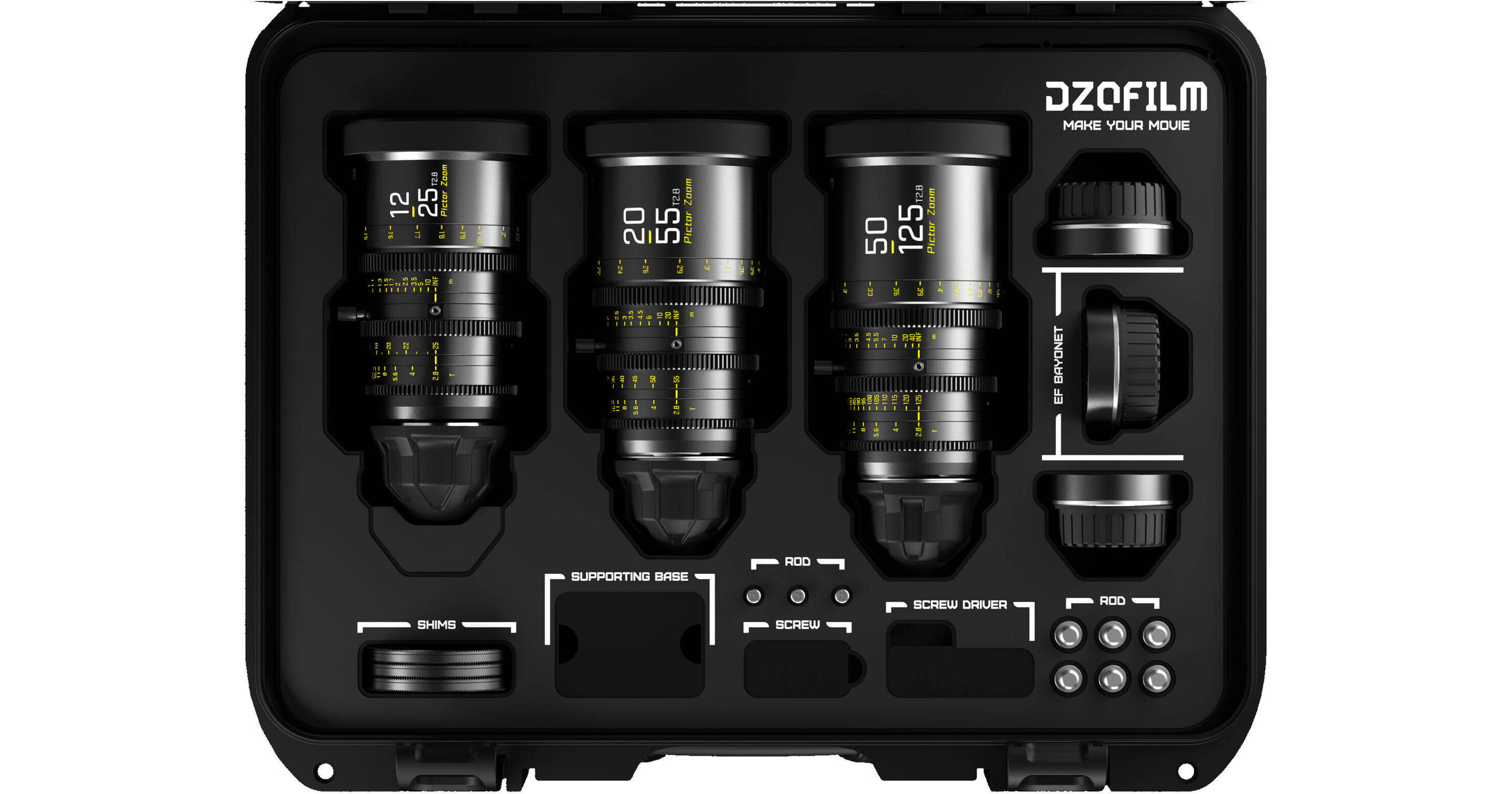 DZOFilm Pictor T2.8 Super35 Zoom 3-Lens DZO-7220001B/2B/4B-KIT