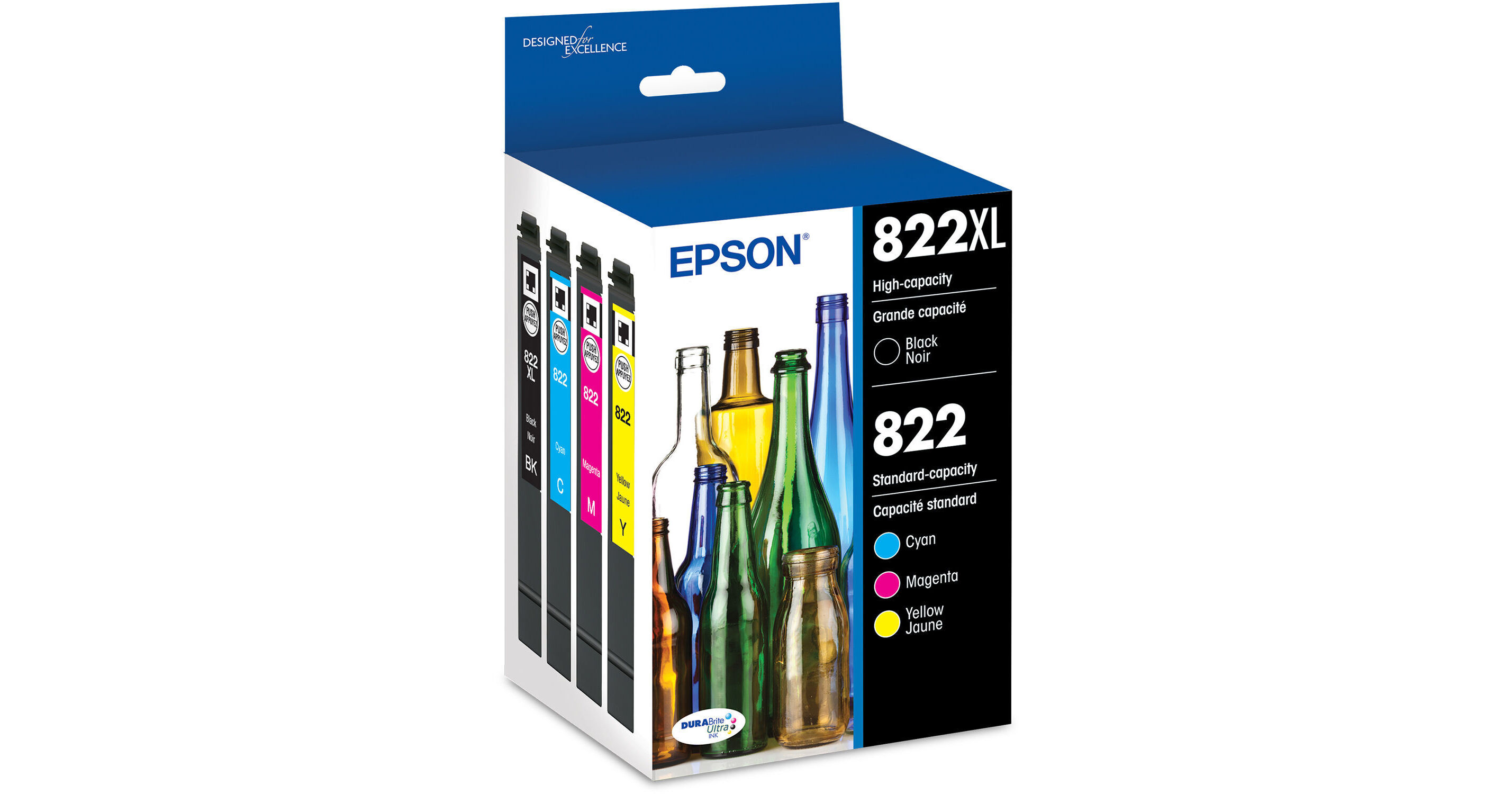 Epson T822 High Capacity Black and Standard Capacity T822XL-BCS