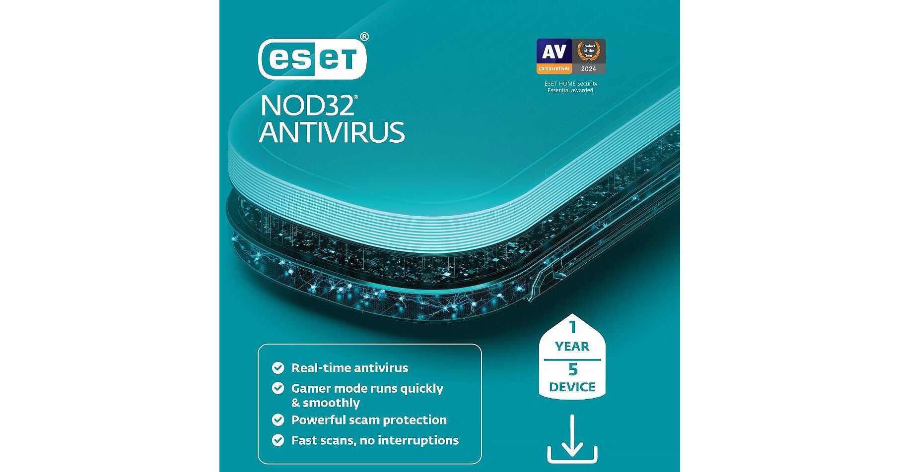ESET NOD32 Antivirus 1-Year Subscription RTL-EAVH-N1-5-1-XLS B&H