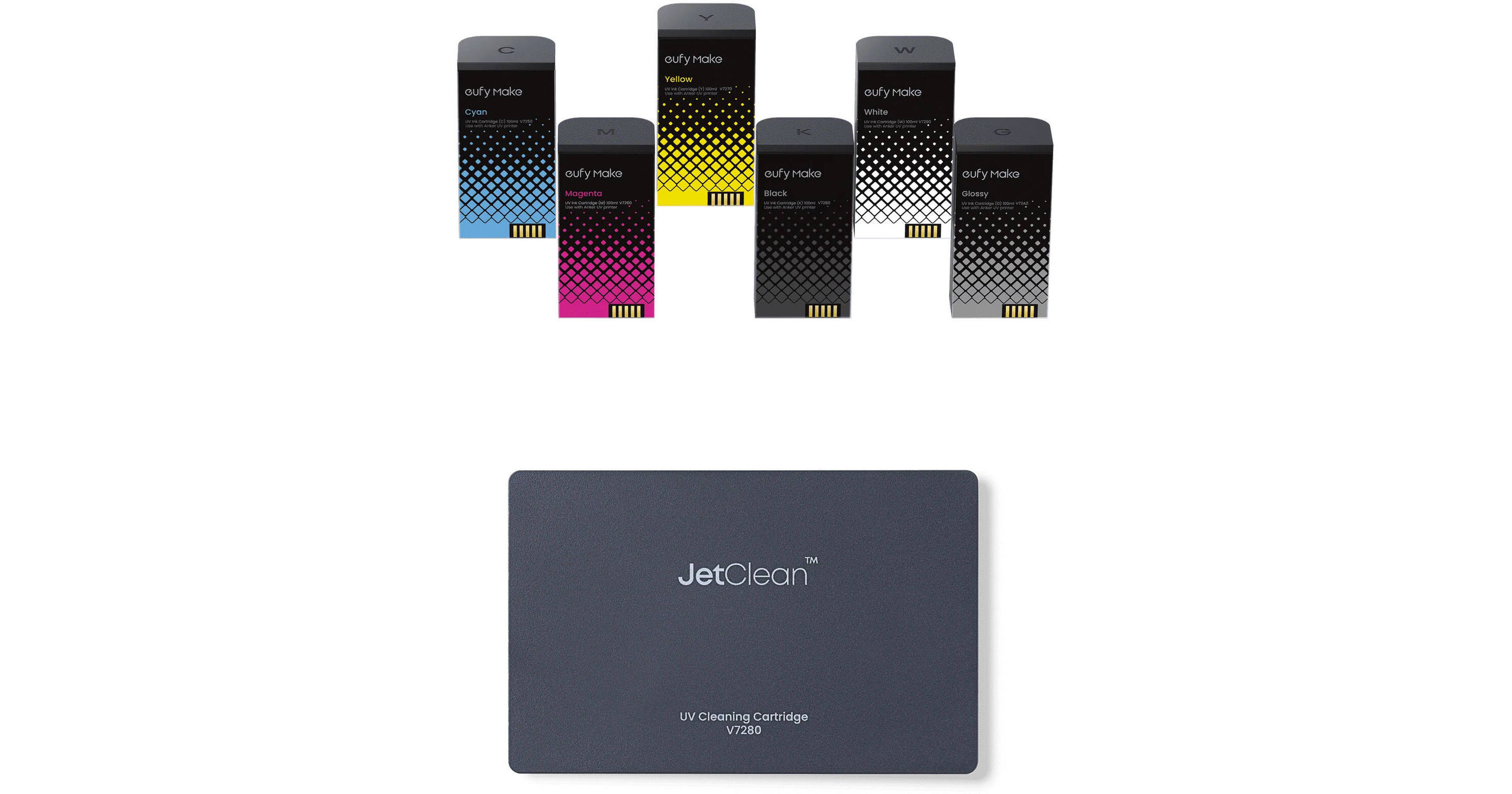 eufyMake 6-Color Ink and Cleaning Cartridge Set for E1 V7240010