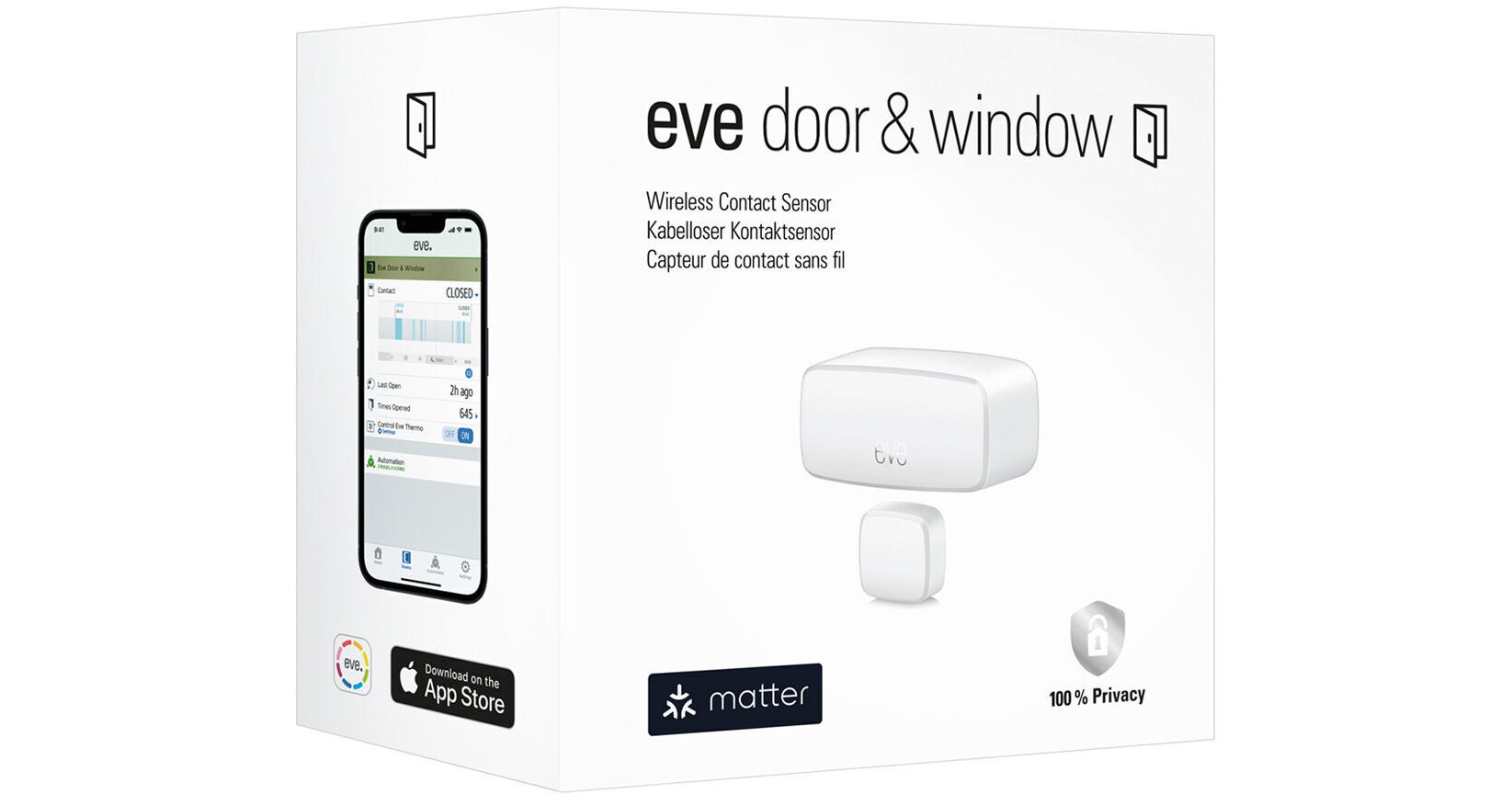 Eve Door & Window Wireless Contact Sensor 10038022 B&H Photo