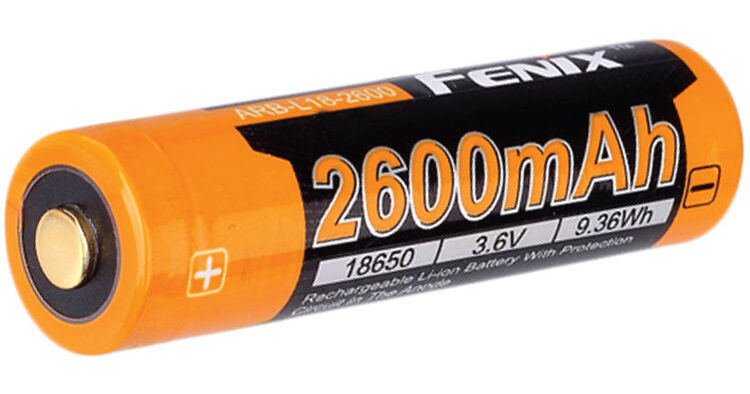Fenix Flashlight 18650 Li-Ion Battery (2600mAh) ARB-L18-2600 B&H