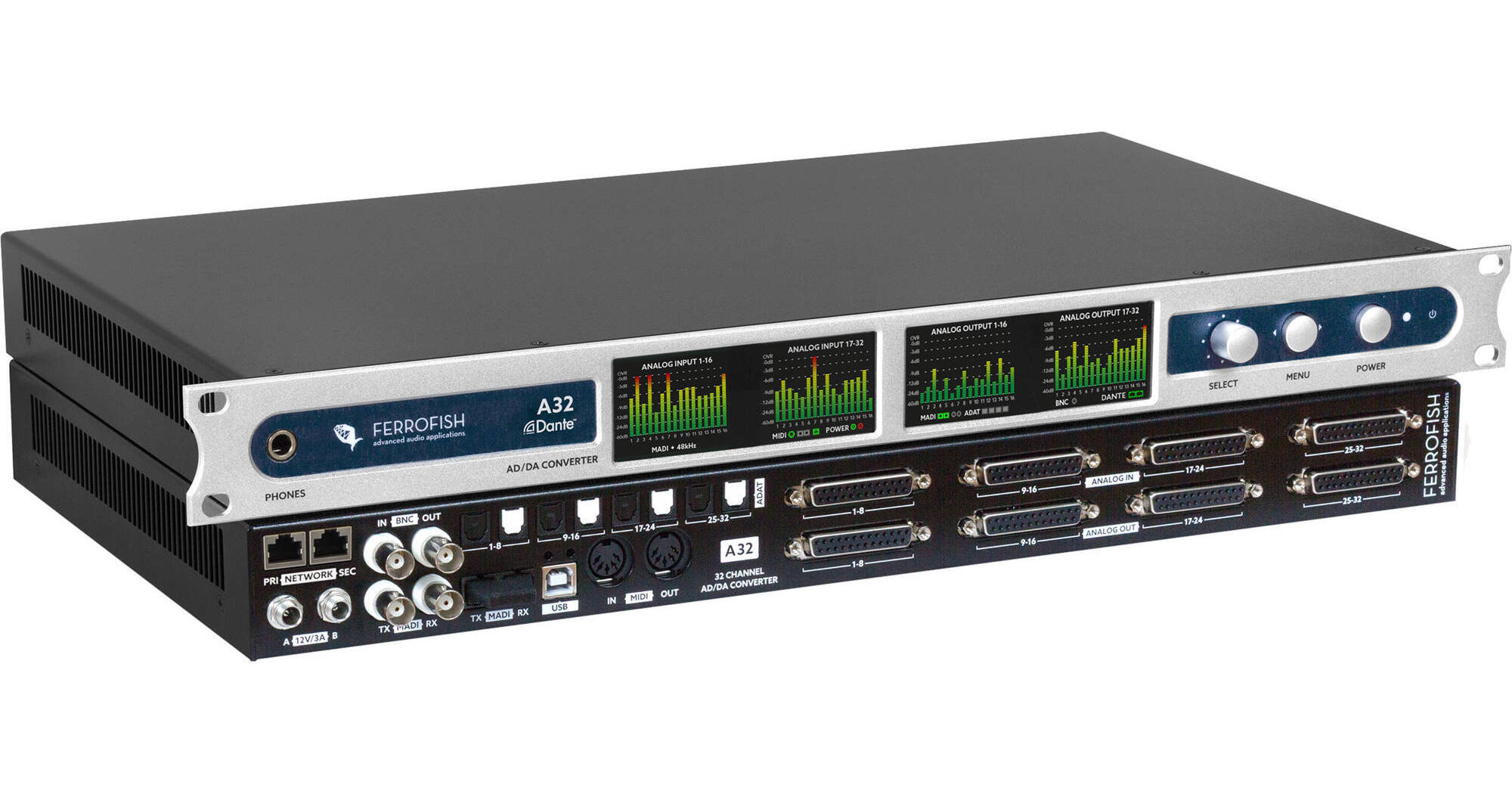 Ferrofish 32 In / 32 Out AD/DA Converter A32 DANTE SINGLE B&H