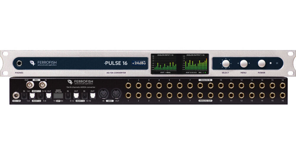 Ferrofish Pulse 16 with Analog I/O Modified PULSE 16 +24DBU B&H