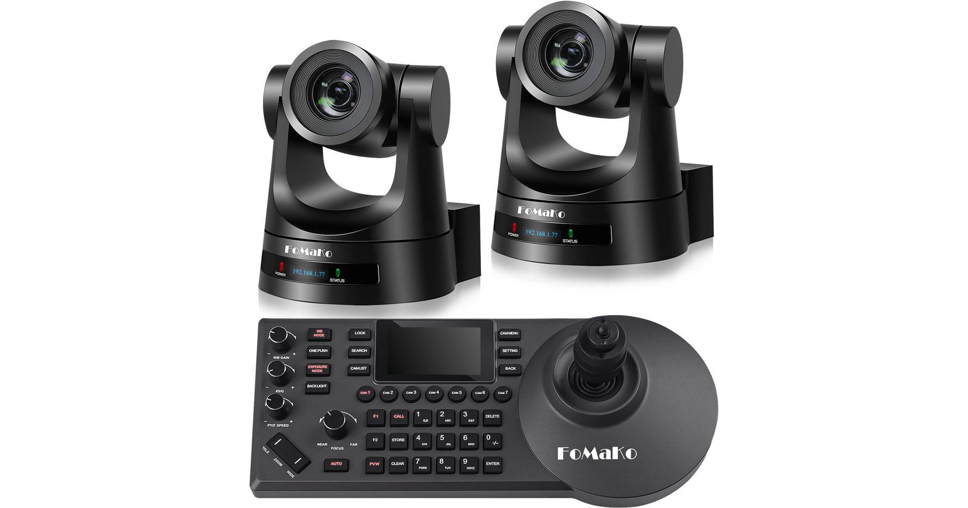 fomako PTZカメラ×2　コントローラーセット FoMaKo BH202 HDMI PTZ 2-Camera Bundle with 20x Zoom + PTZ BH202