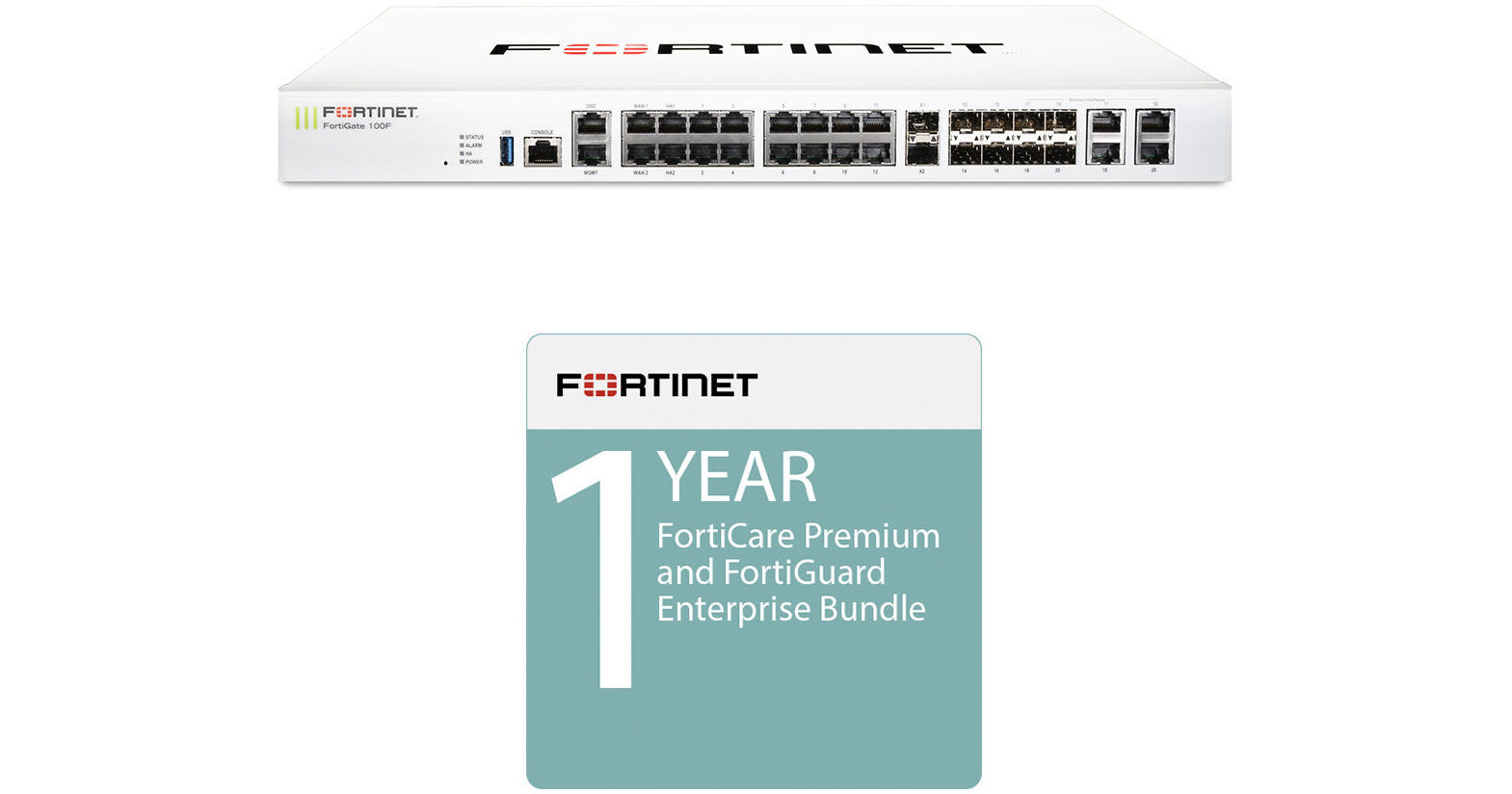 Fortinet FortiGate 100F with 1-Year FortiCare FG-100F-BDL-809-12