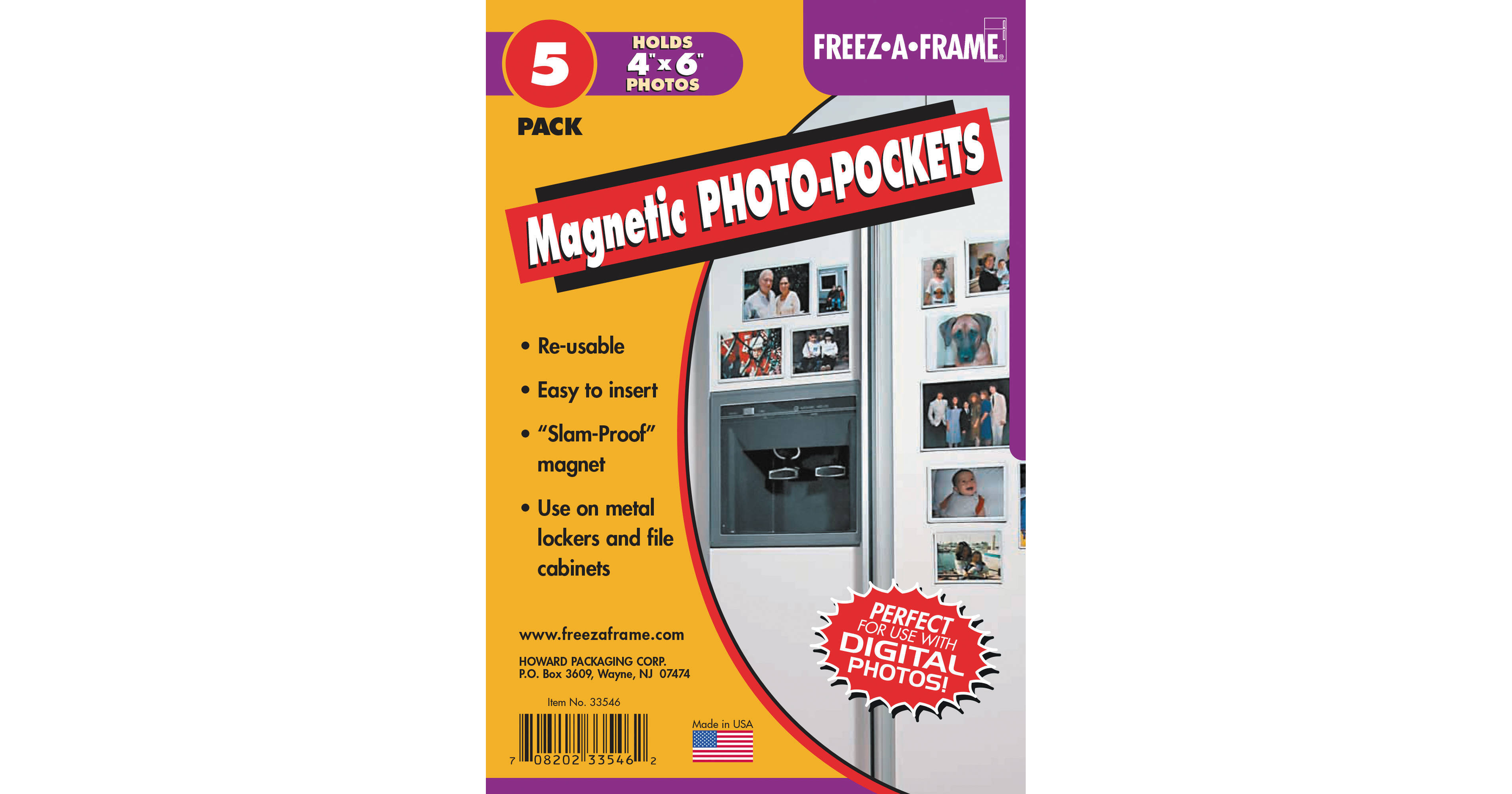 FREEZE-A-FRAME Magnetic Photo Pockets (4 x 6