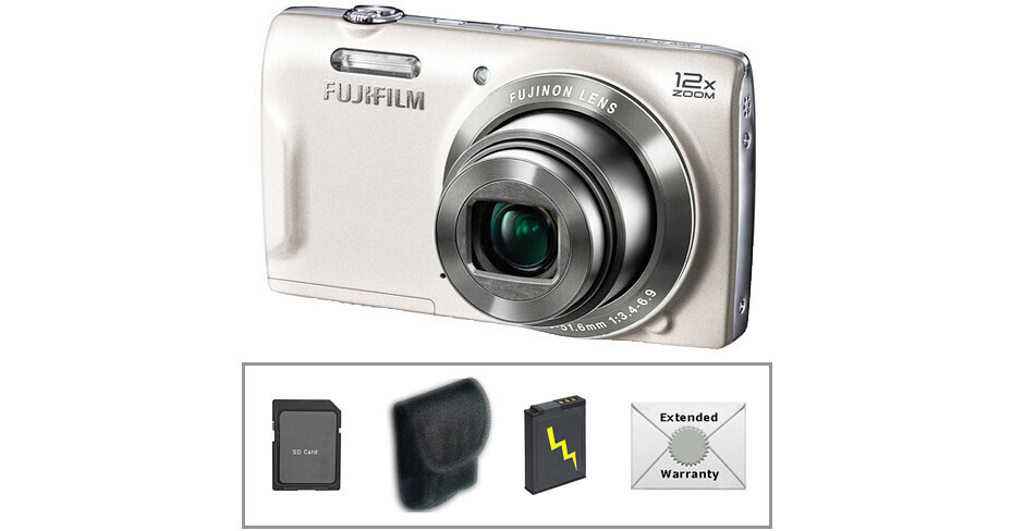 FUJIFILM FinePix T550 Digital Camera Deluxe Kit (White) B&H