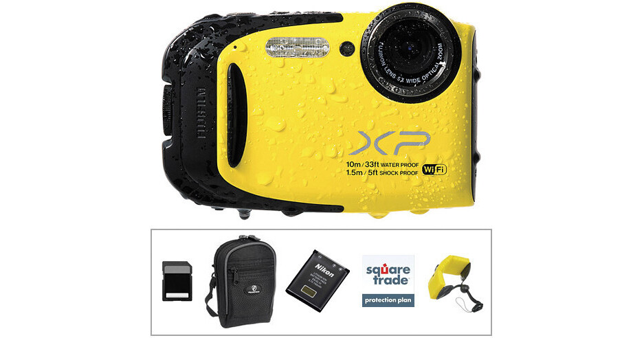 FUJIFILM FinePix XP70 Digital Camera Deluxe Kit (Yellow) B&H FUJIFILM FinePix XP70 Digital Camera Deluxe Kit (Yellow) B&H