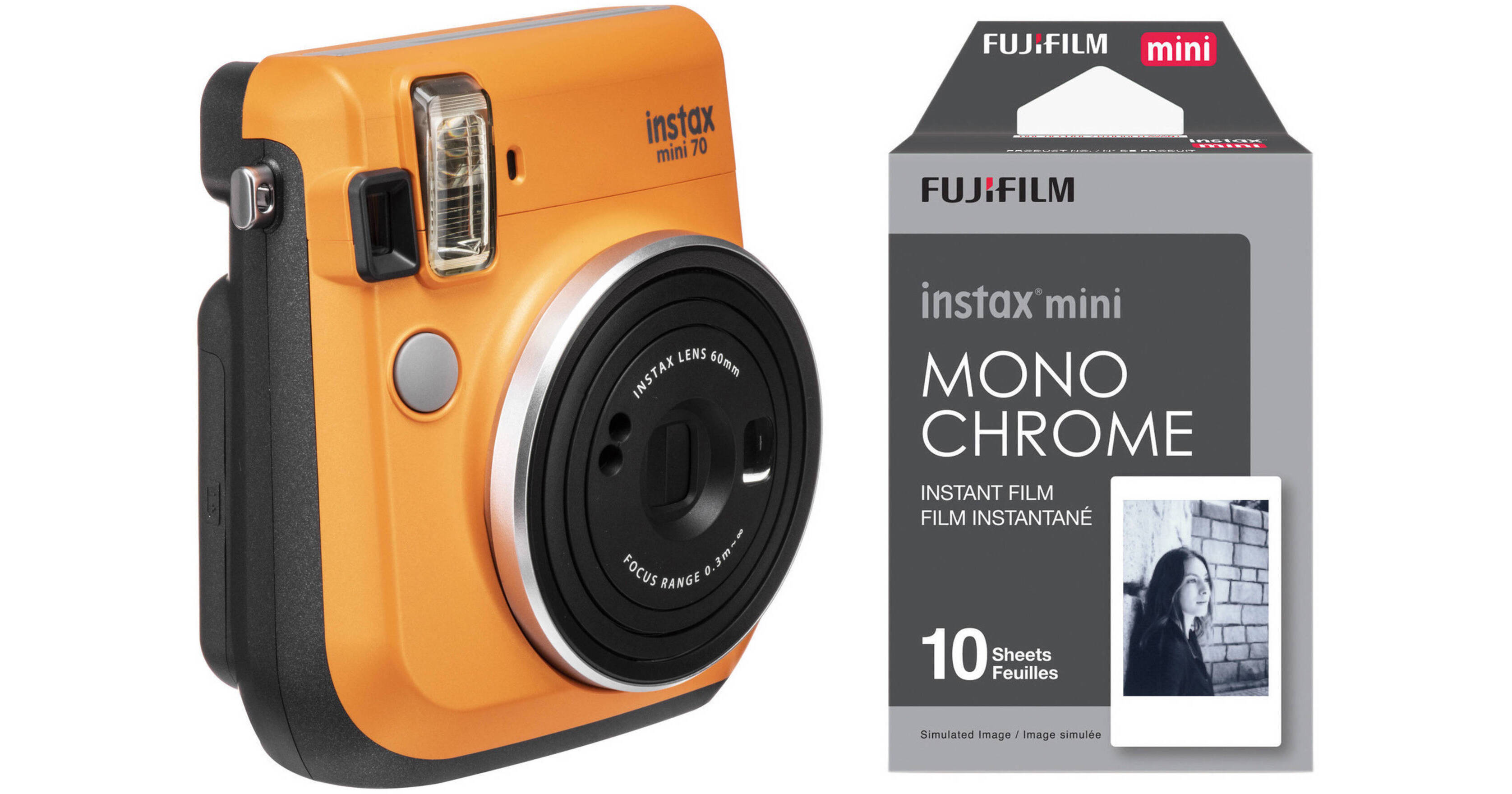 FUJIFILM INSTAX Mini 70 Instant Film Camera with Monochrome Film