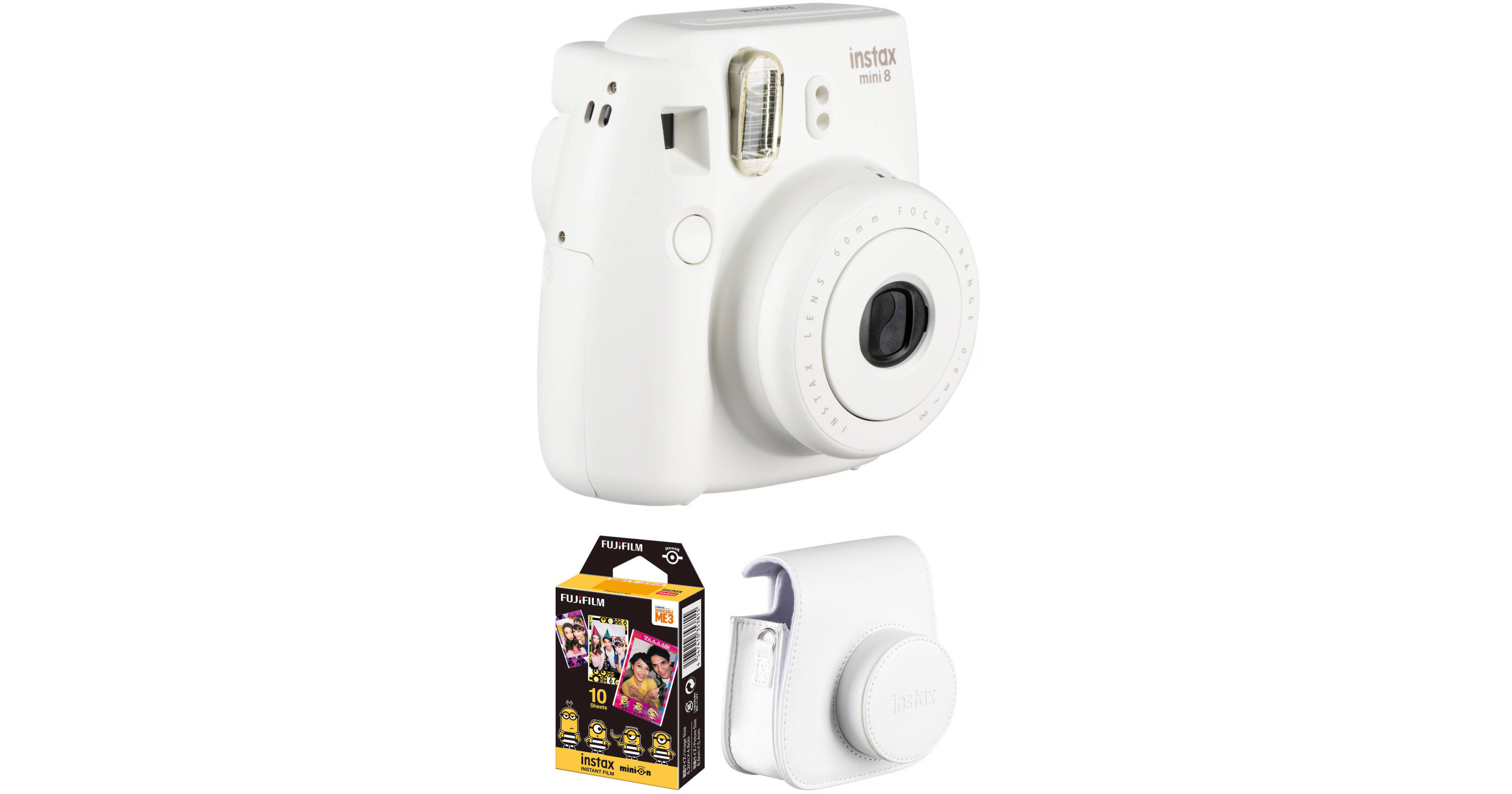 FUJIFILM instax mini 8 Instant Film Camera Basic Kit (White)