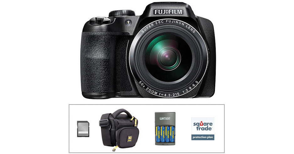 FUJIFILM FinePix S9900W Digital Camera Deluxe Kit (Black) B&H
