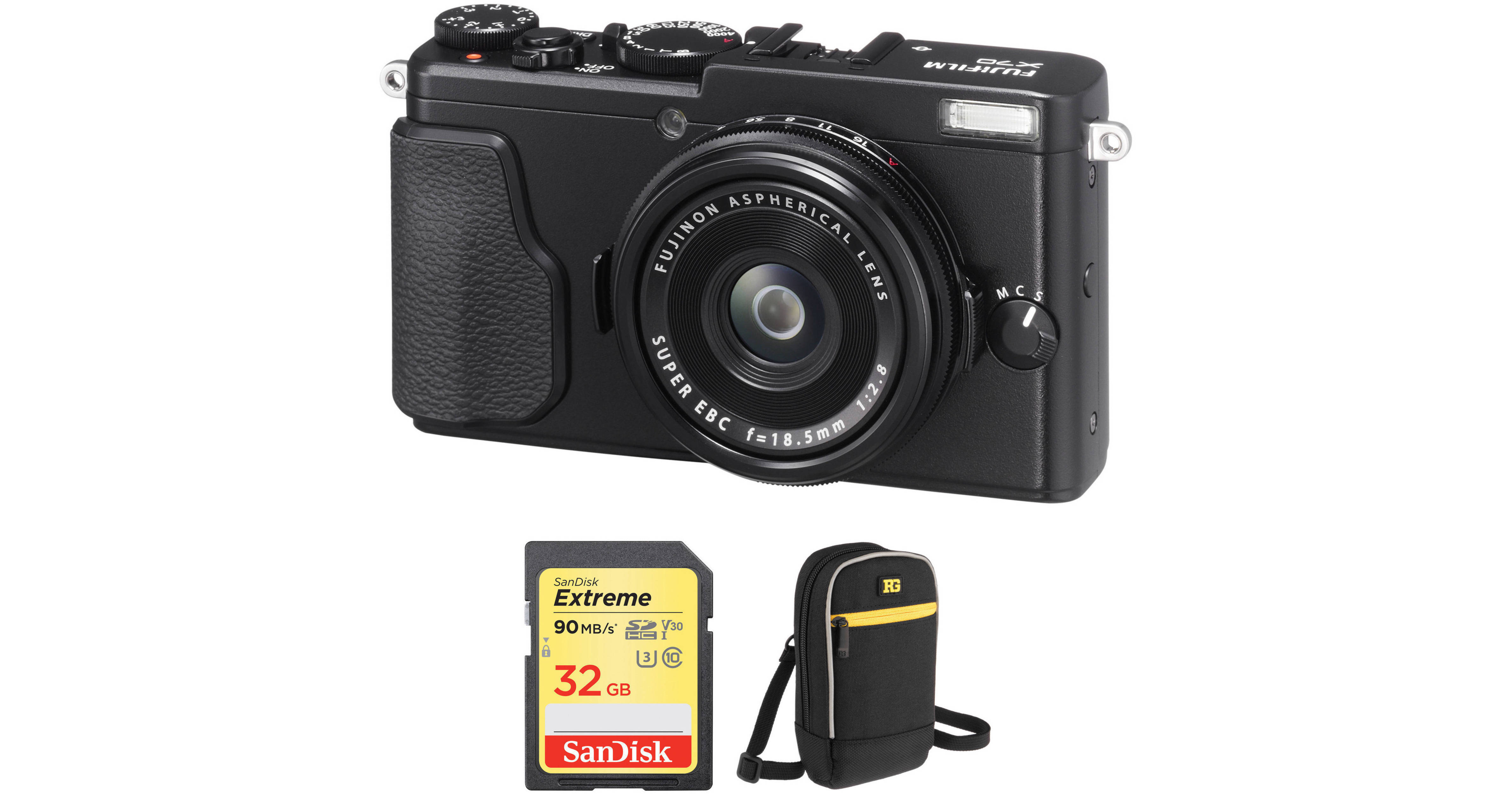 FUJIFILM X70 Digital Camera with Free Accessory Kit (Black) B&H